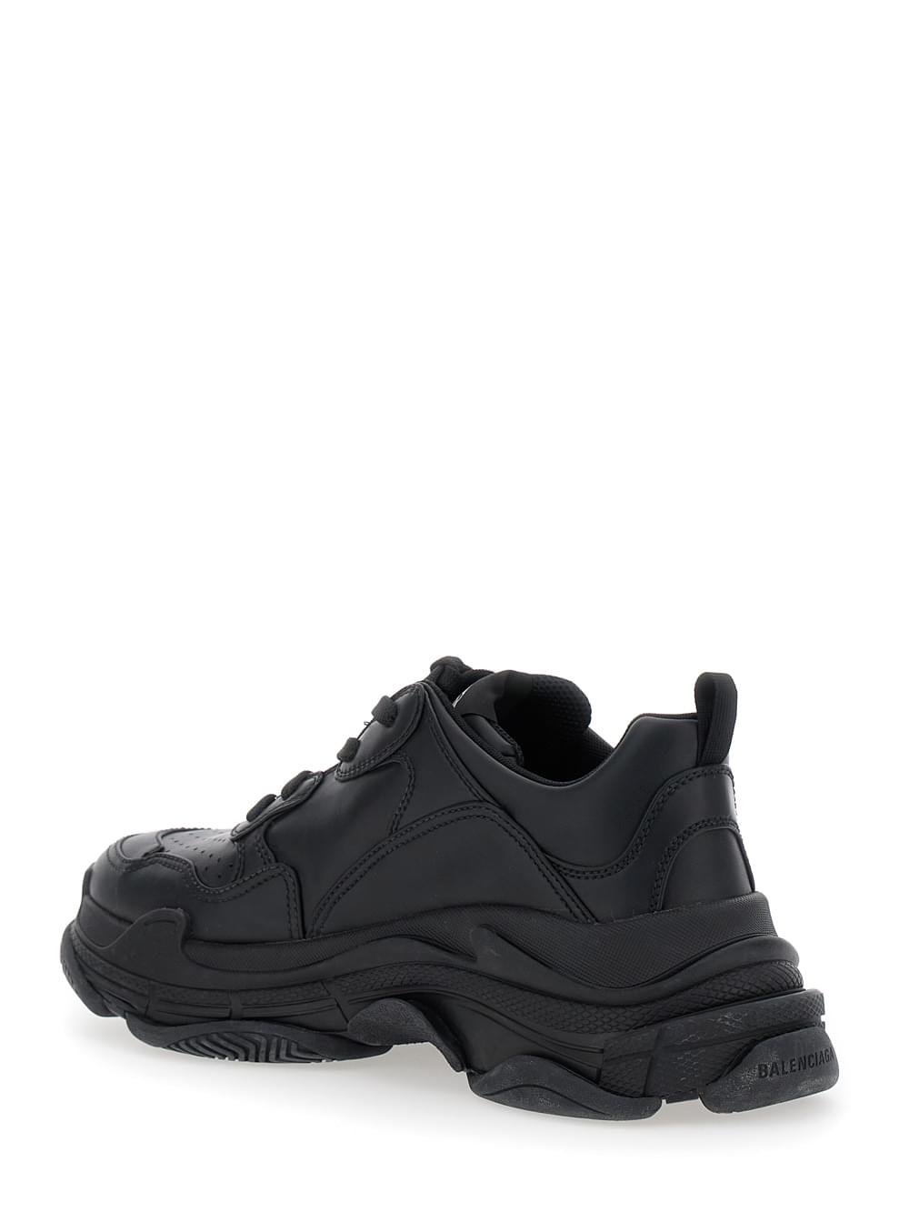 Balenciaga Men 'Triple S Sporty' Black Sneaker With 3B Logo Embroidered On The Side And Worn Effect In Tech Fabric Man BALENCIAGA
