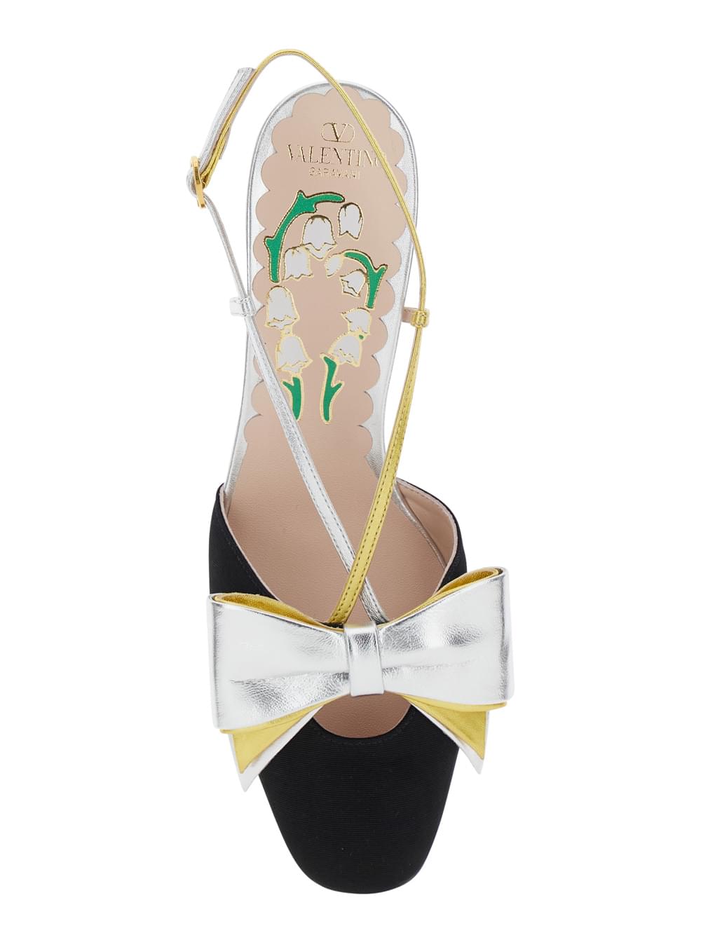 Valentino Garavani Women Black Slingback Décolleté With Oversized Bow On The Front In Leather And Viscose Blend Woman VALENTINO GARAVANI