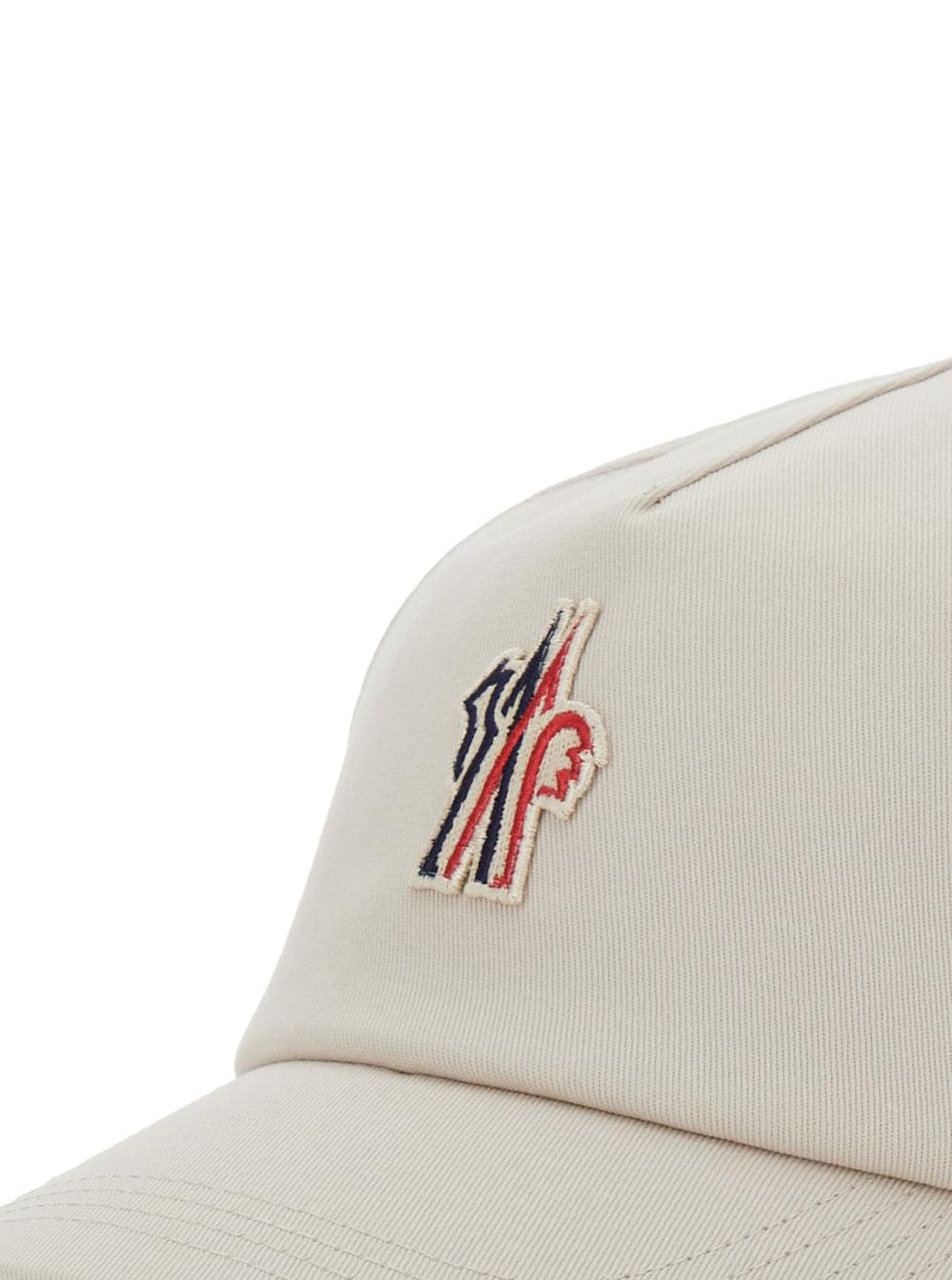 Moncler Grenoble Men Grey Baseball Cap With Logo Embroidery In Cotton Man MONCLER GRENOBLE