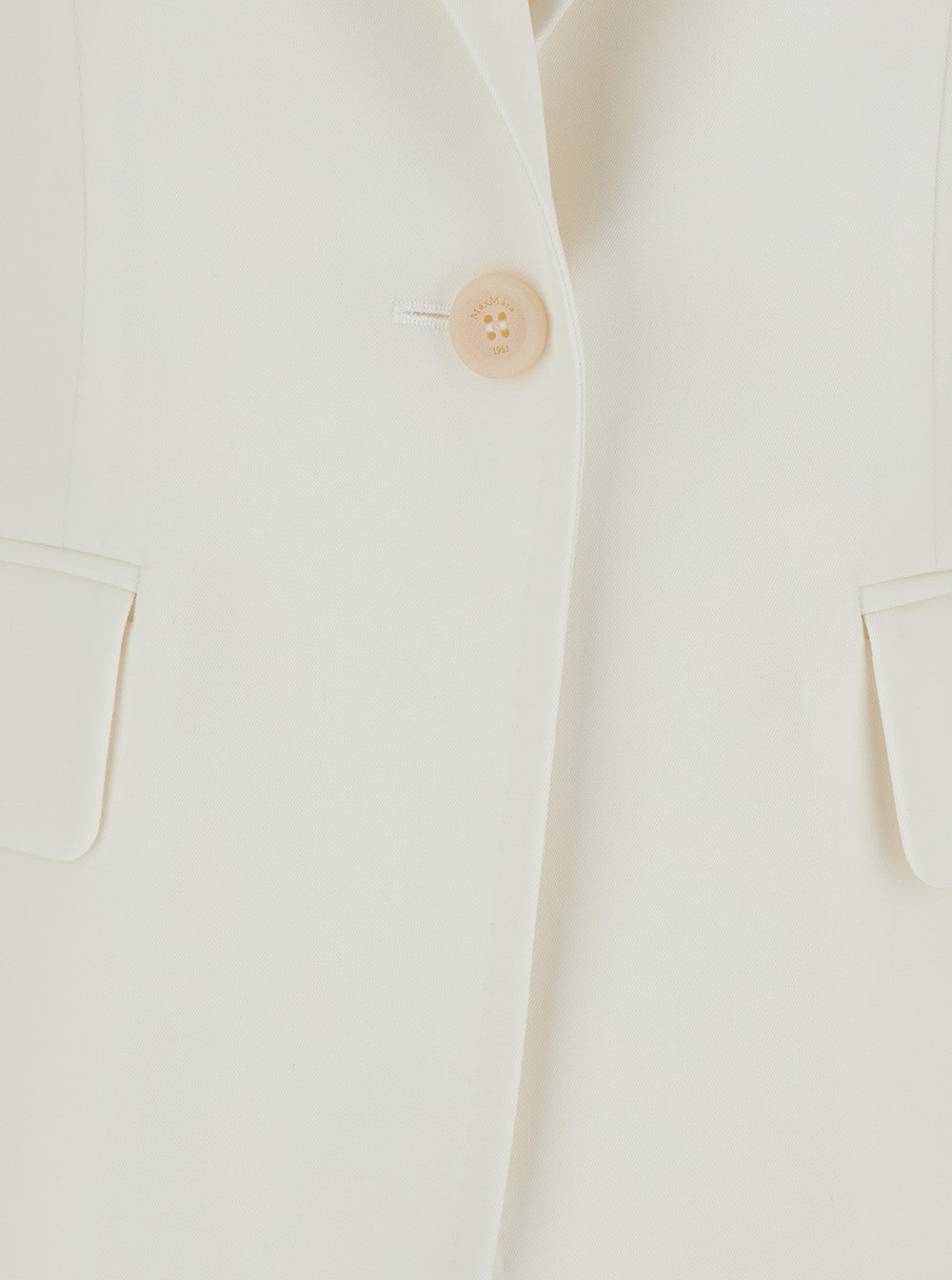 Max Mara Women 'Palchi' White Jacket With Classic Lapels In Virgin Wool Woman MAX MARA
