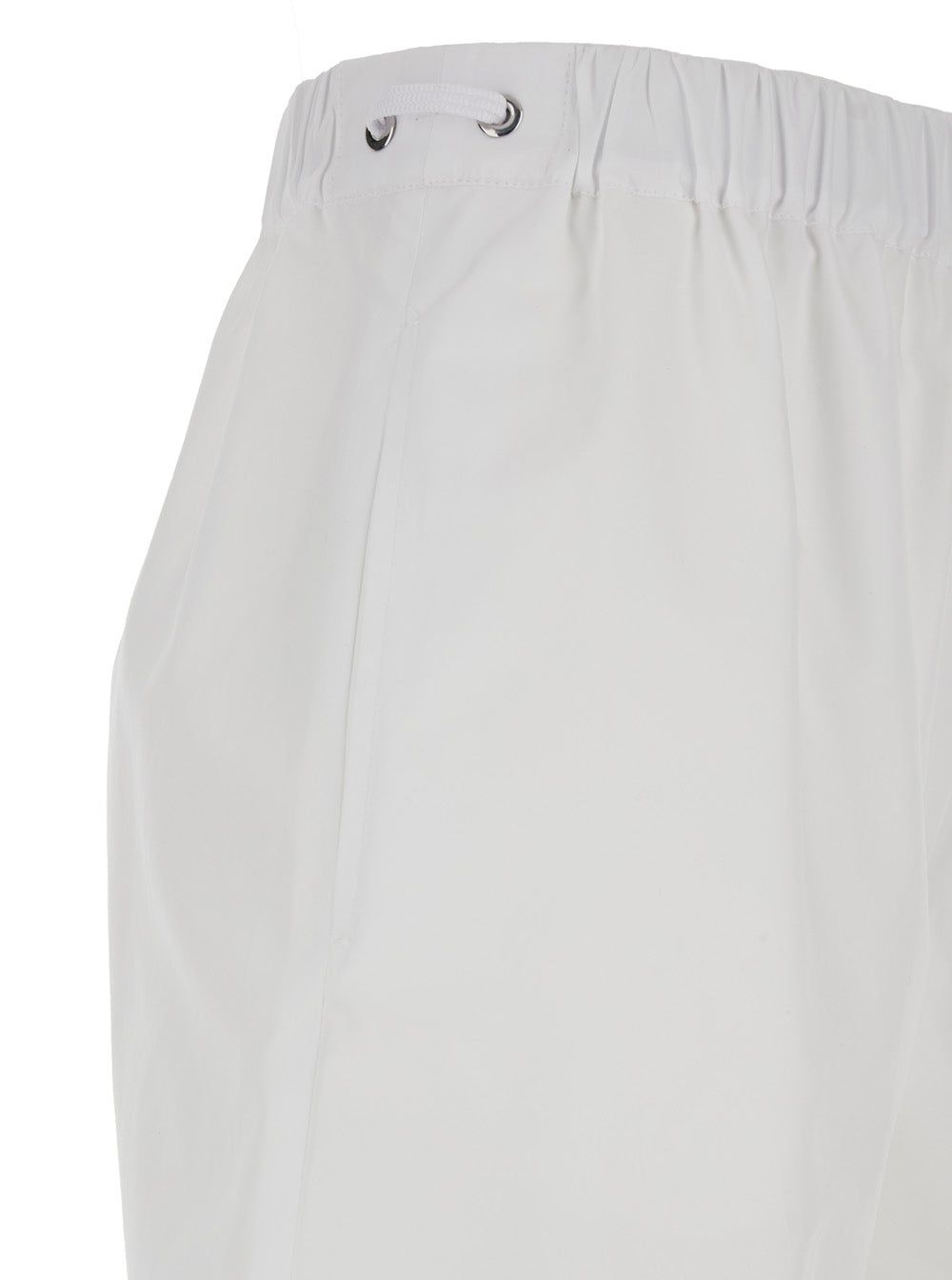Max Mara Women 'Antiope' White Shorts With Elastic Waist And Drawstring In Cotton Woman MAX MARA