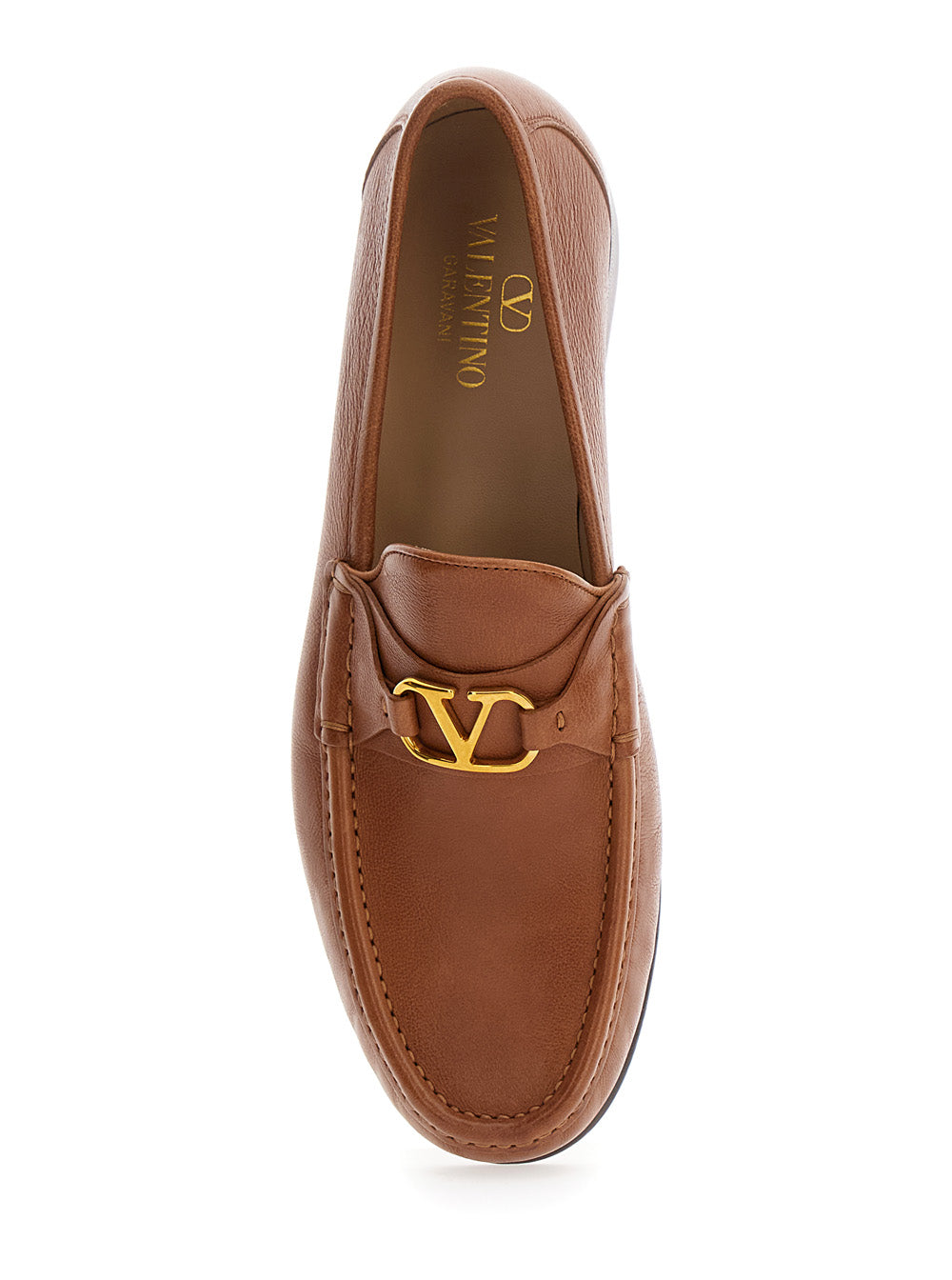 Valentino Garavani Men Brown Loafers With Vlogo Signature Detail In Leather Man VALENTINO GARAVANI