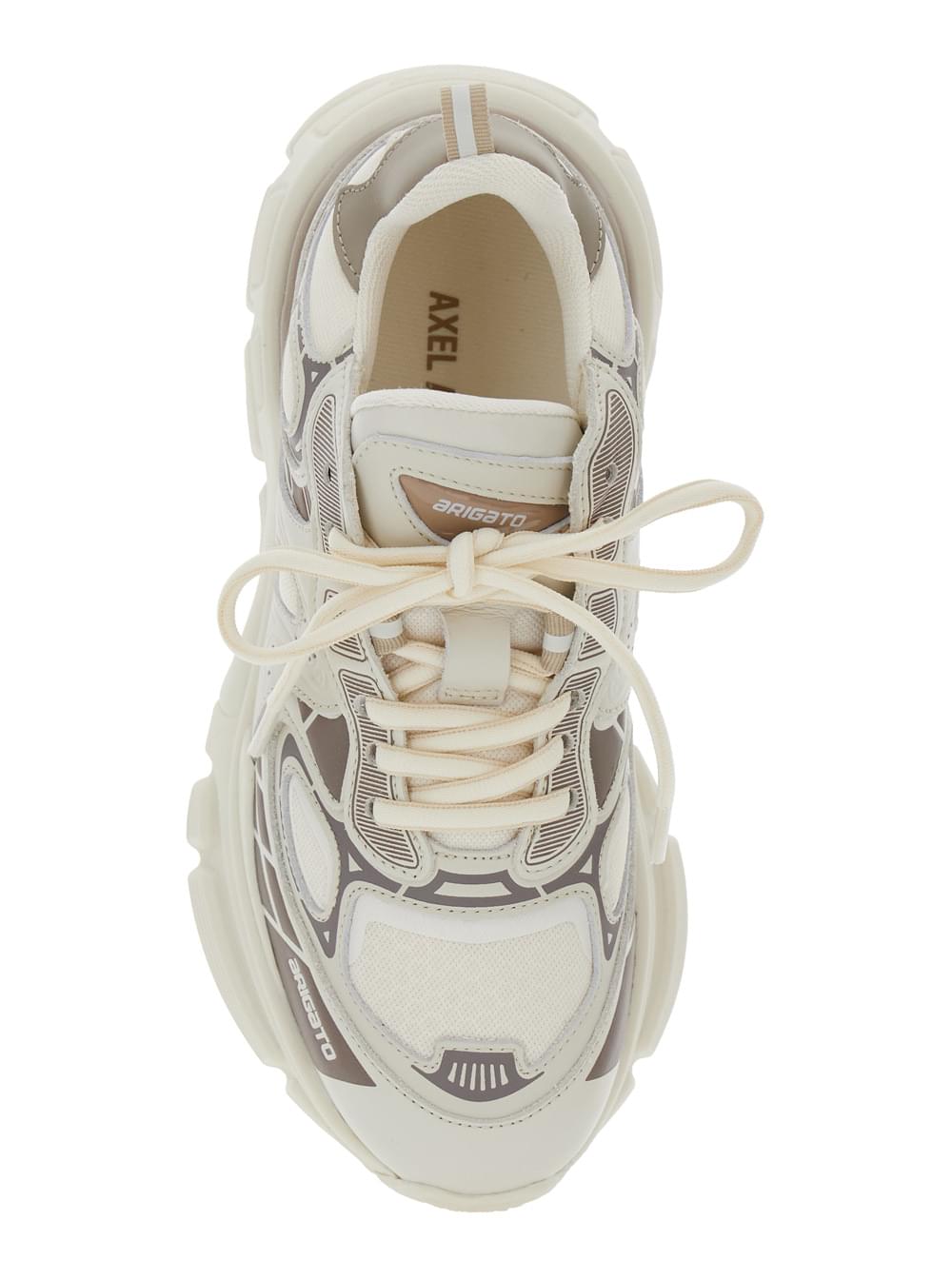 Axel Arigato Women Axel Arigato Women 'Sphere Trip Running' Beige Sneakers With Chunky Sole And Logo On Tongue In Leather And Fabric Blend Woman AXEL ARIGATO