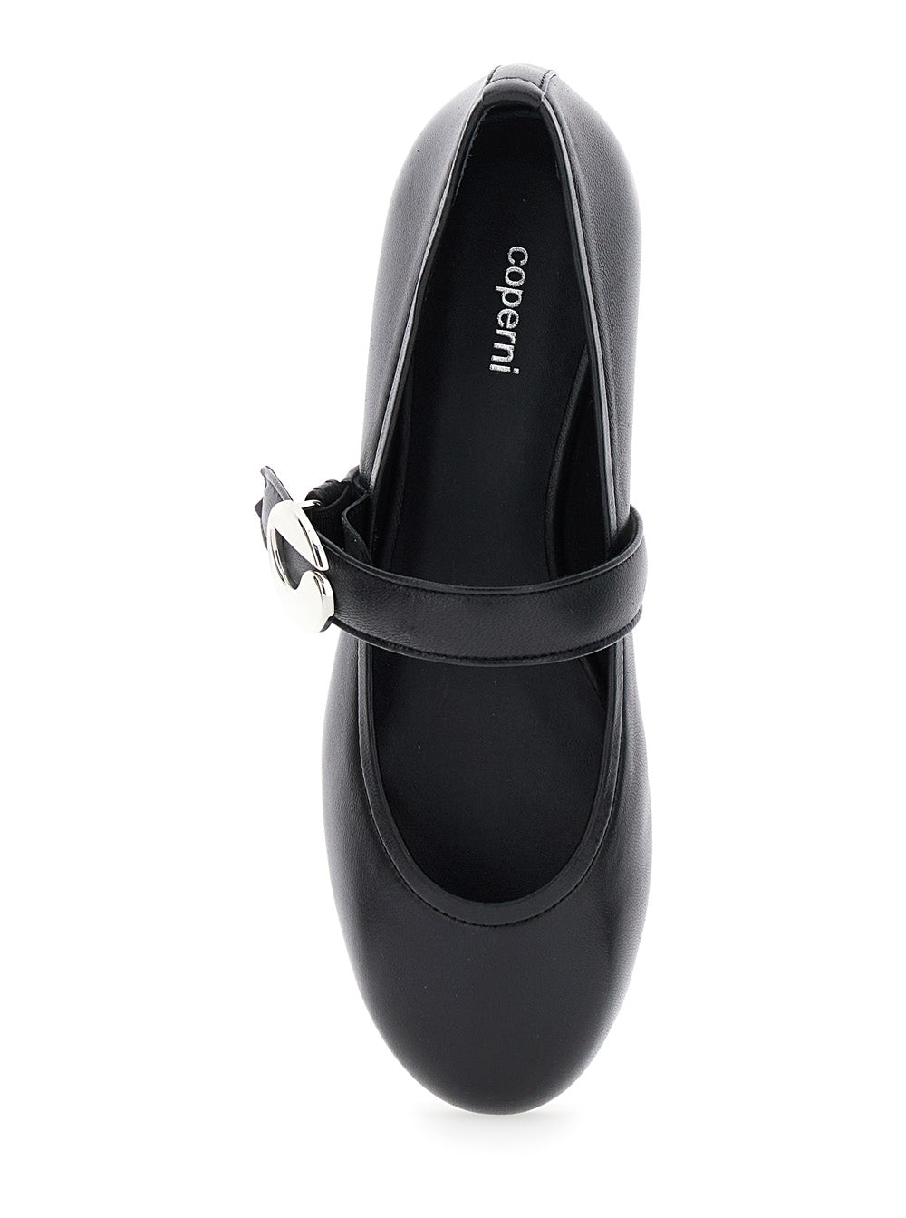 Coperni Women Black Ballerinas With Metallic Logo And Strap In Smooth Leather Woman COPERNI