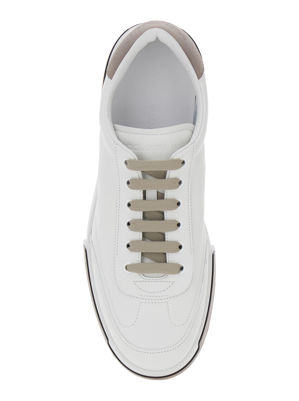 Dolce & Gabbana Men 'Portofino' White Sneaker With Logo Print On The Sole In Leather Man DOLCE & GABBANA