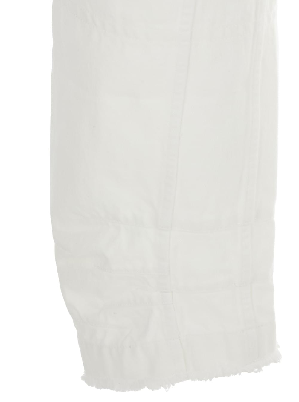 Jil Sander Women White Jeans With Logo Patch On The Rear And Fringed Hem In Denim Woman JIL SANDER