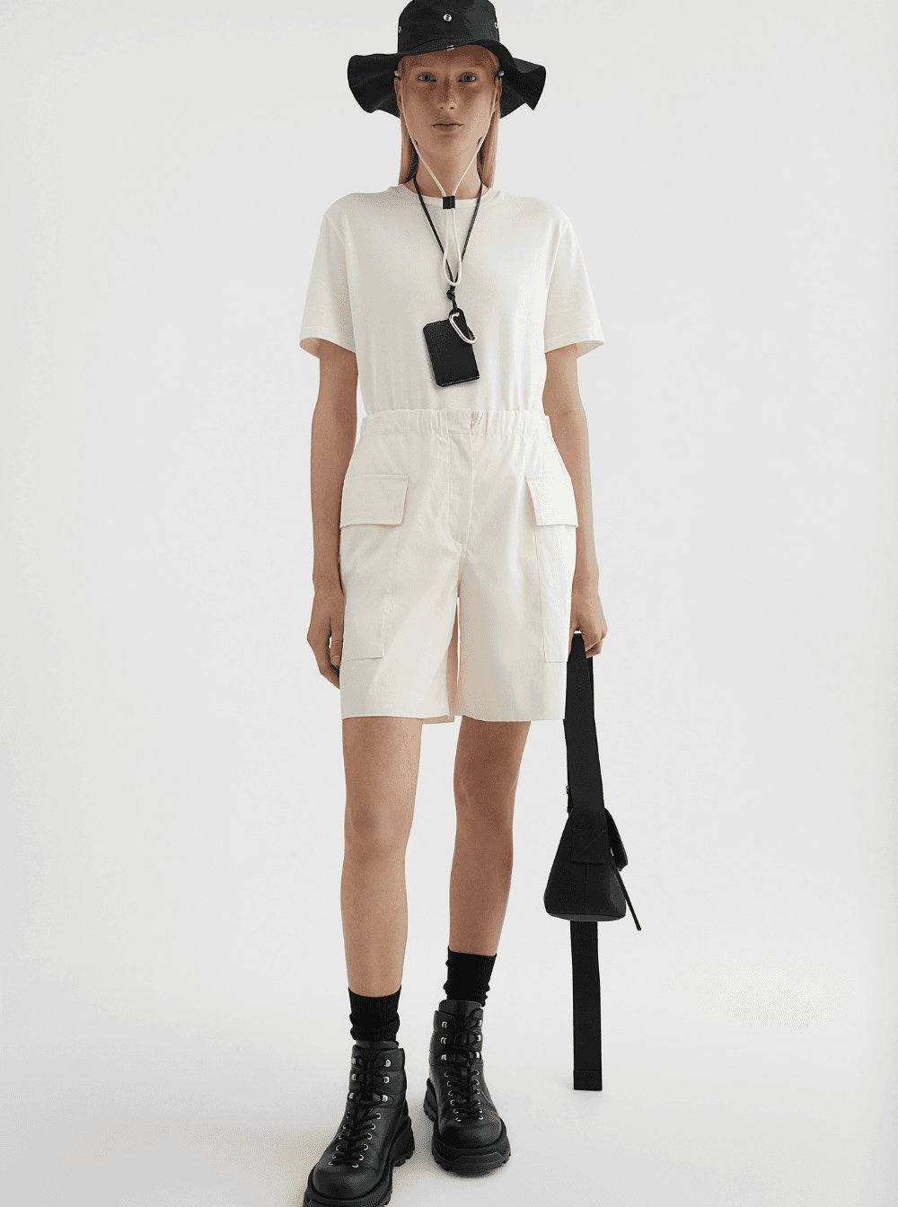 Jil Sander Women White Crewneck T-Shirt With Logo Patch Applied On The Back In Cotton Woman JIL SANDER