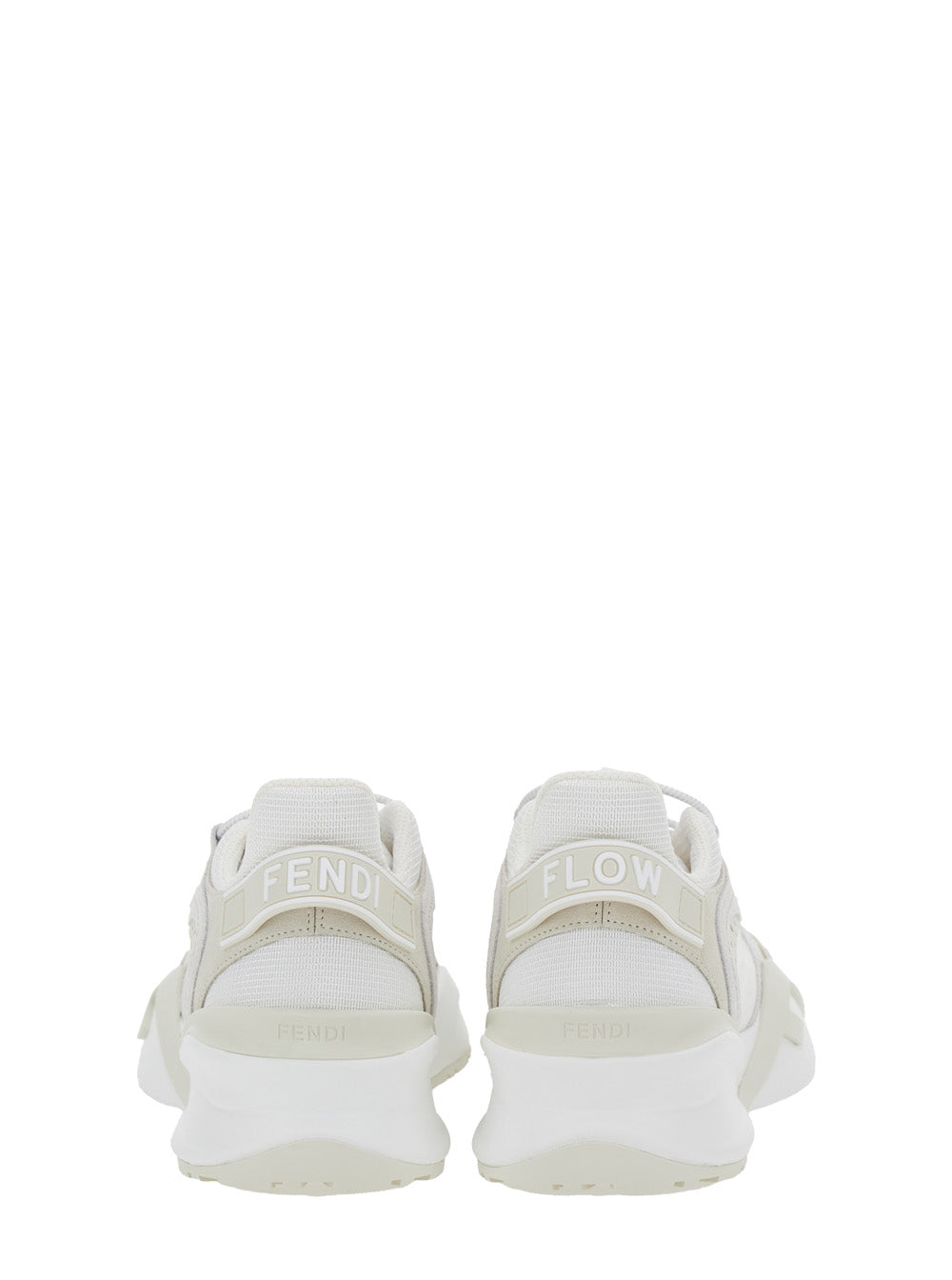 Fendi Women 'Flow' White Sneakers With Toggle Closure And Logo Lettering On The Side In Tech Fabric Woman FENDI