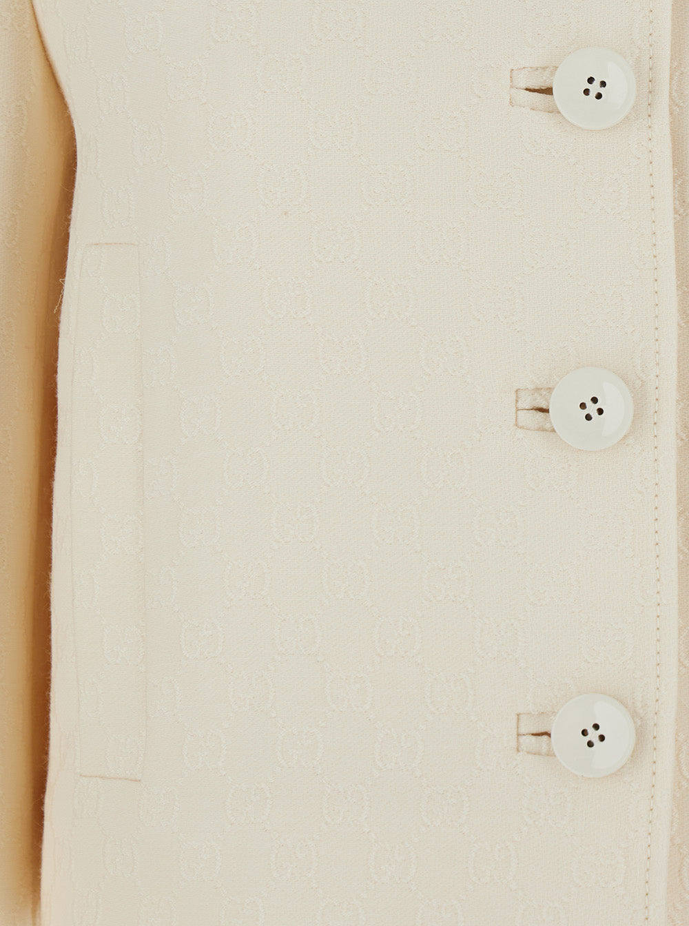 Gucci Women White Jacket With Notched Revers In Gg Canvas Woman GUCCI