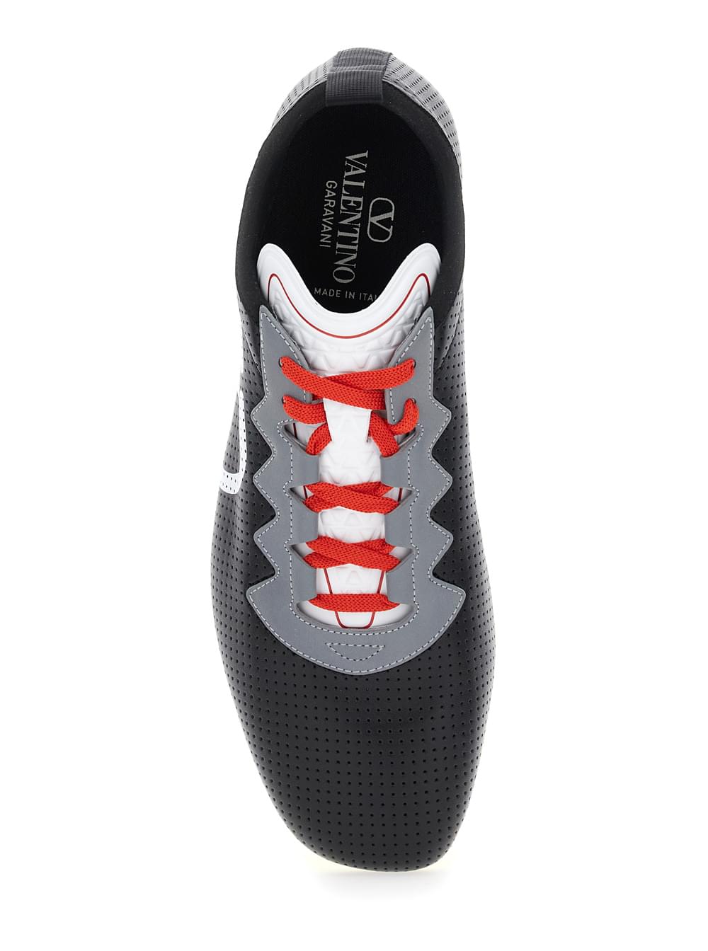 Valentino Garavani Men Black Sneakers With Asymmetric Toe And Vlogo Detail On The Side In Tech Fabric Man VALENTINO GARAVANI