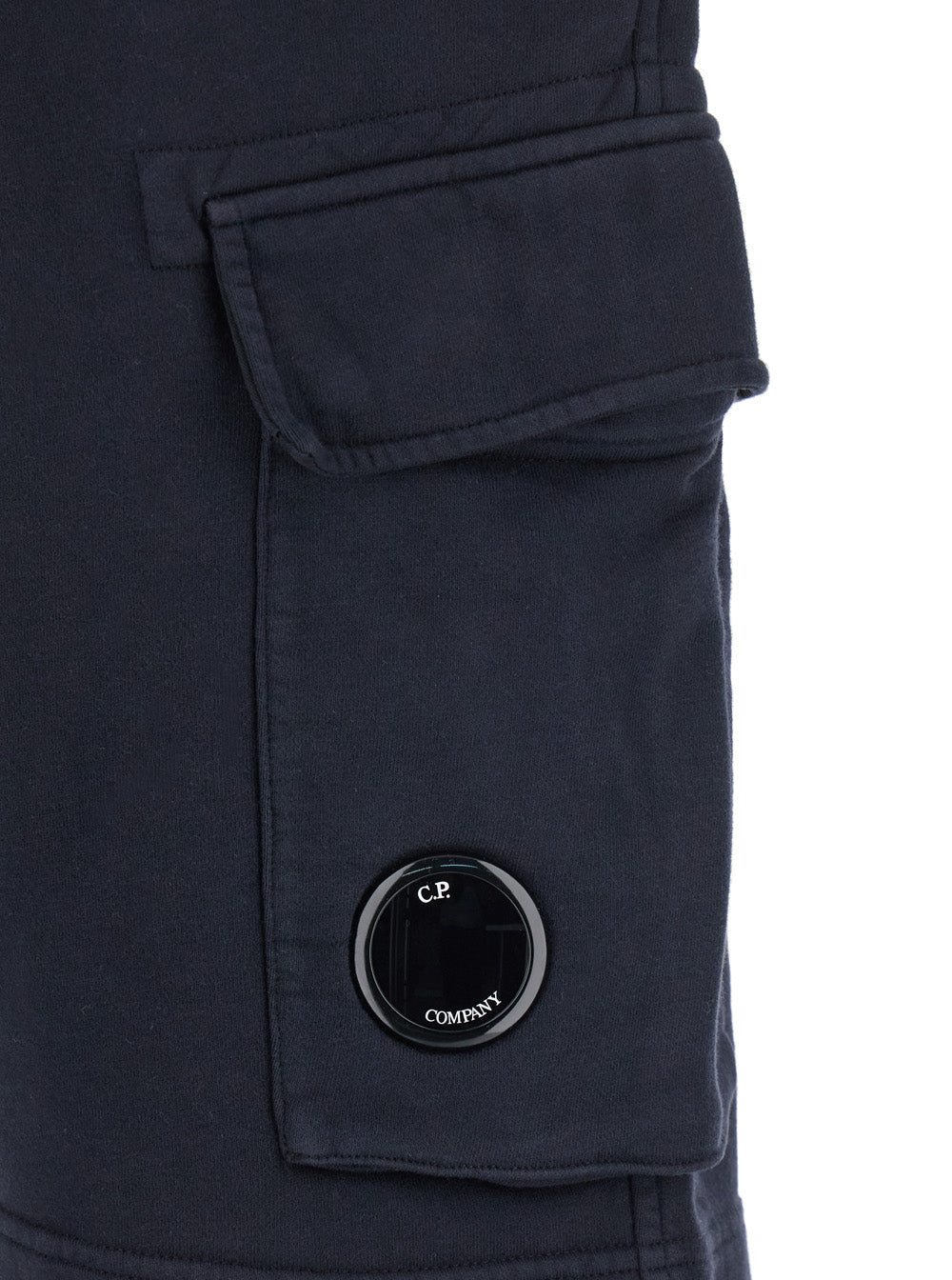 C.P. Company Men Blue Shorts With Lens Motif On The Leg In Cotton Man C.P. COMPANY