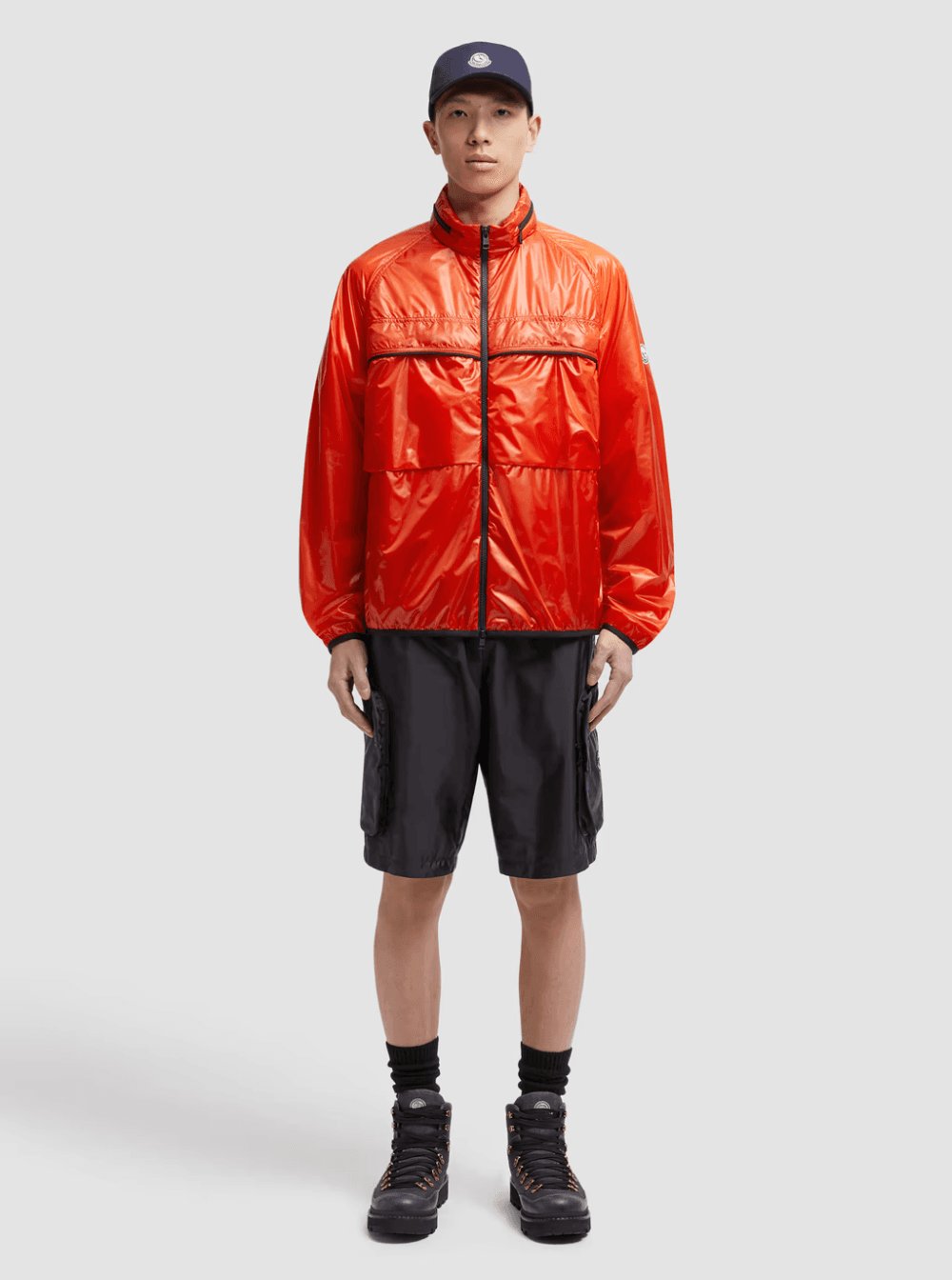 Moncler Genius Men 'Anubis' Black Jacket With Foldable Design And Iconic Logo Patch In Lightweight Nylon Man MONCLER GENIUS