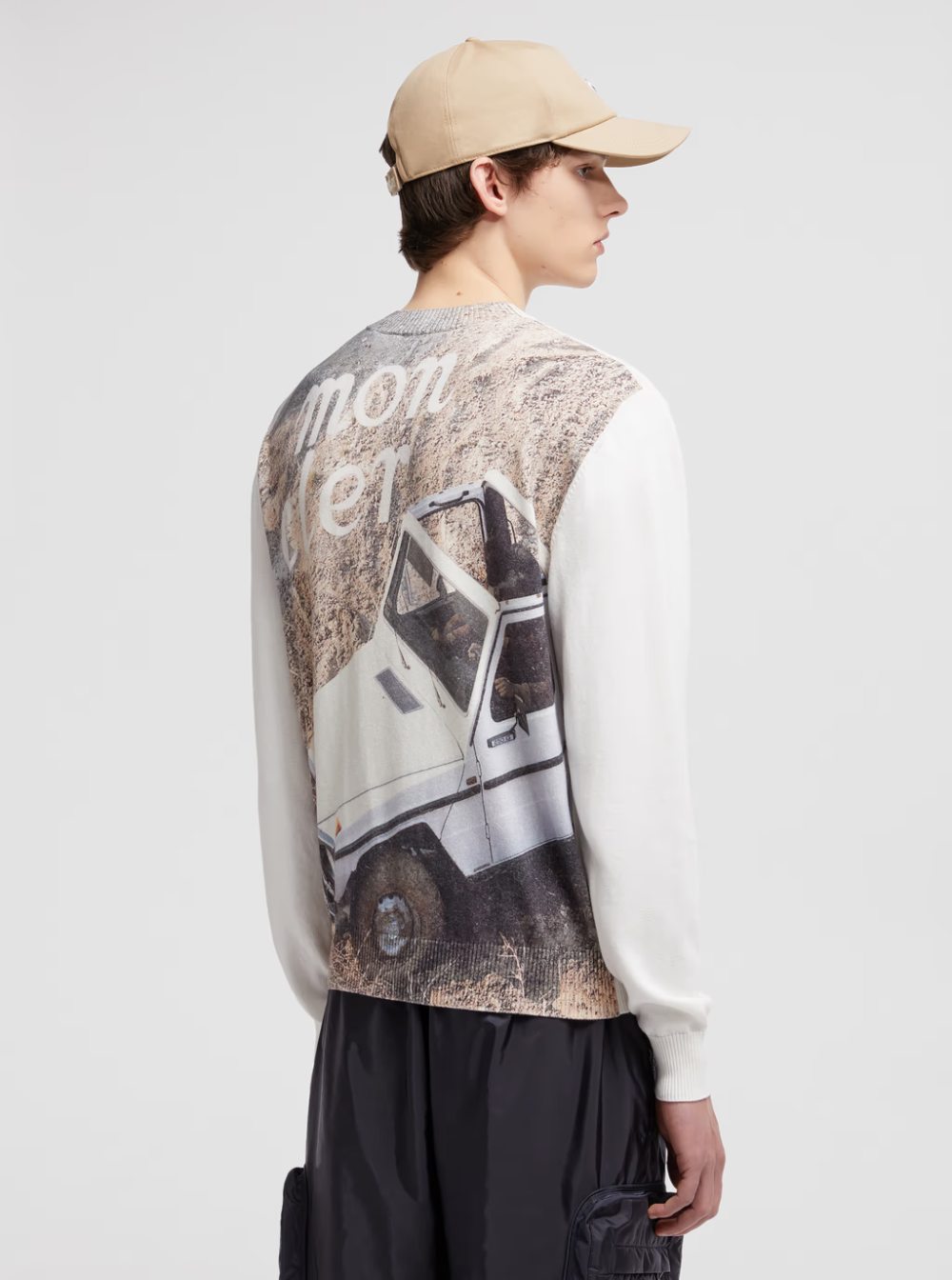 Moncler Genius Men Multicolor Crewneck Sweater With Logoed Motif With Car Print And Logo Patch In Cotton Man MONCLER GENIUS