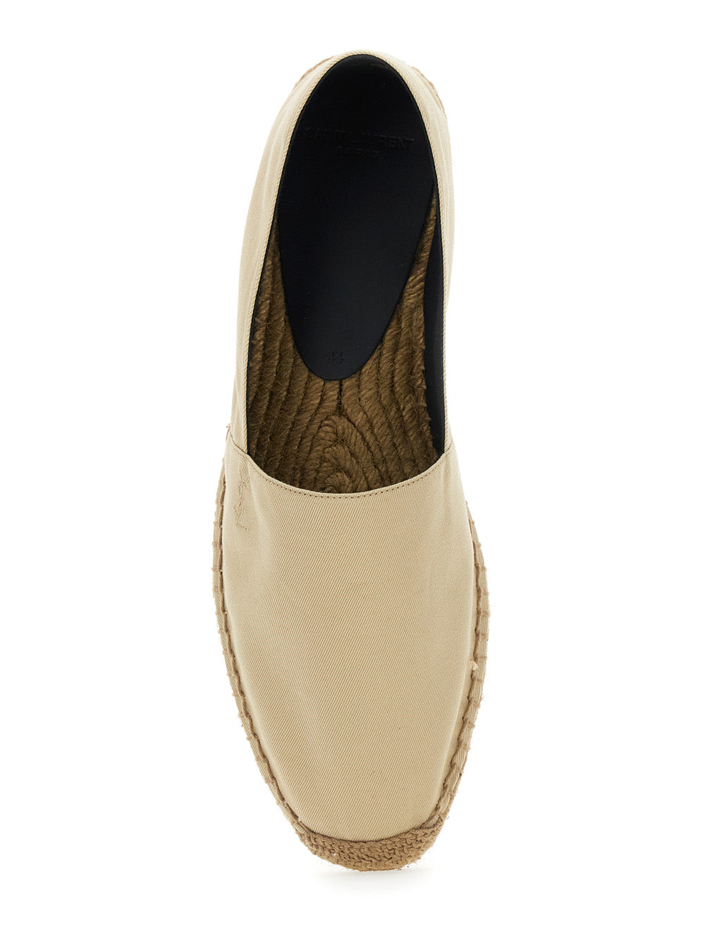 Saint Laurent Men Beige Espadrilles With Tonal Cassandre Embroidery On The Front And Almond Toe In Cotton Man SAINT LAURENT