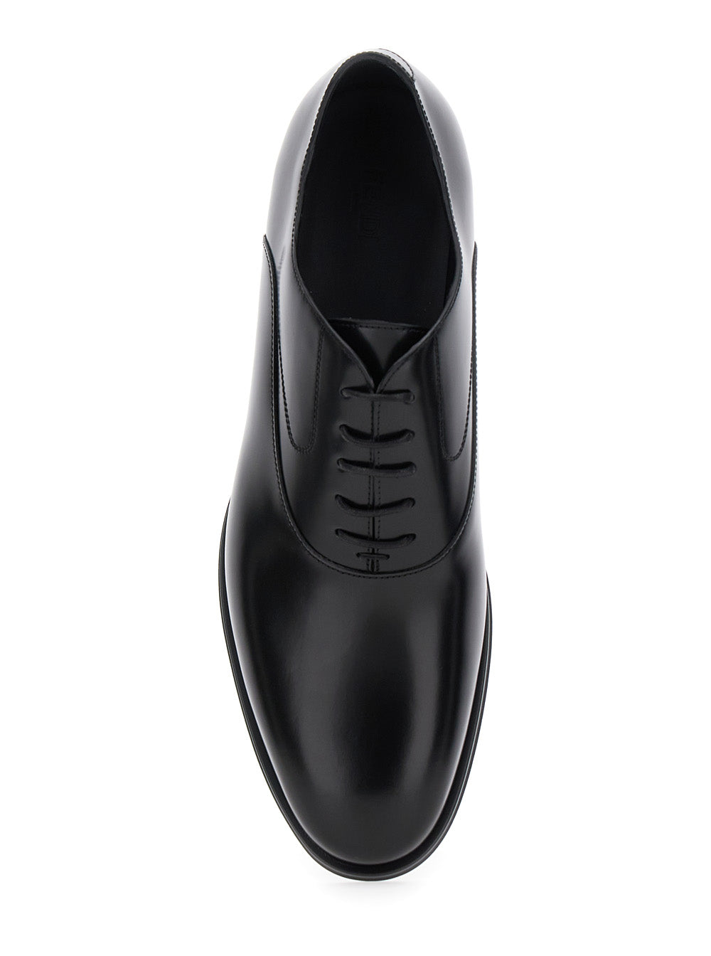 Fendi Men Black Lace-Up Shoes With Almond Toe And Front Laces In Leather Man FENDI