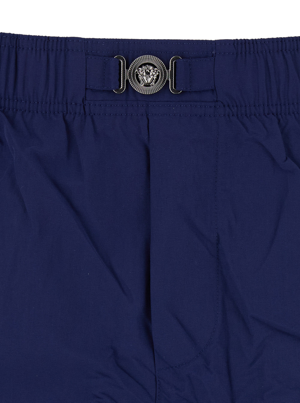 Versace Men Blue Swim Shorts With Elastic Waist And Medusa Plaque On The Front In Tech Fabric Man VERSACE