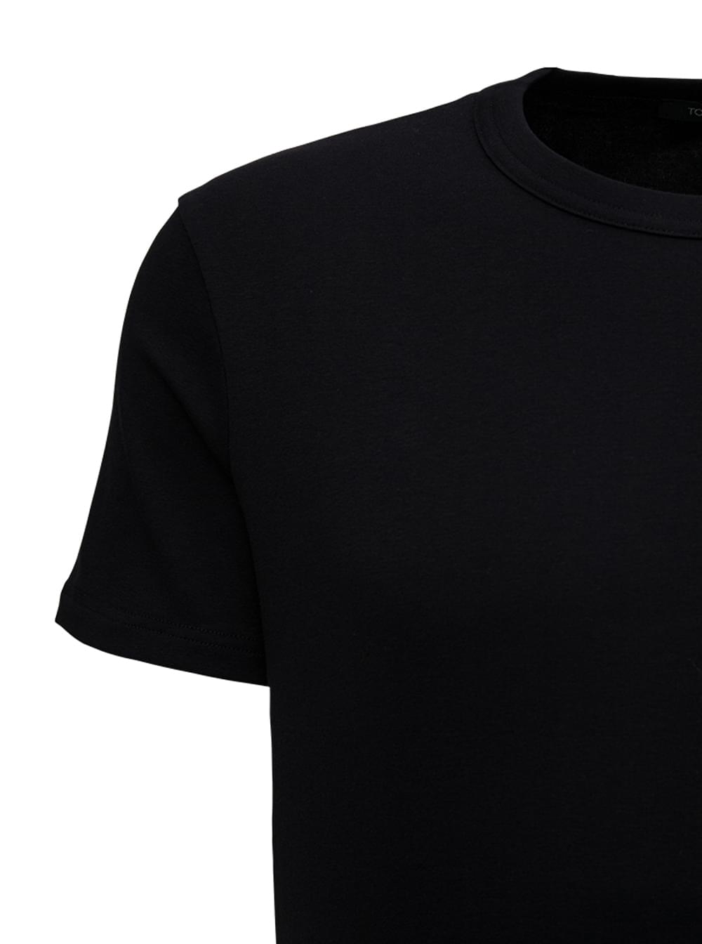 Tom Ford Men Black Crewneck T-Shirt In Cotton Man TOM FORD