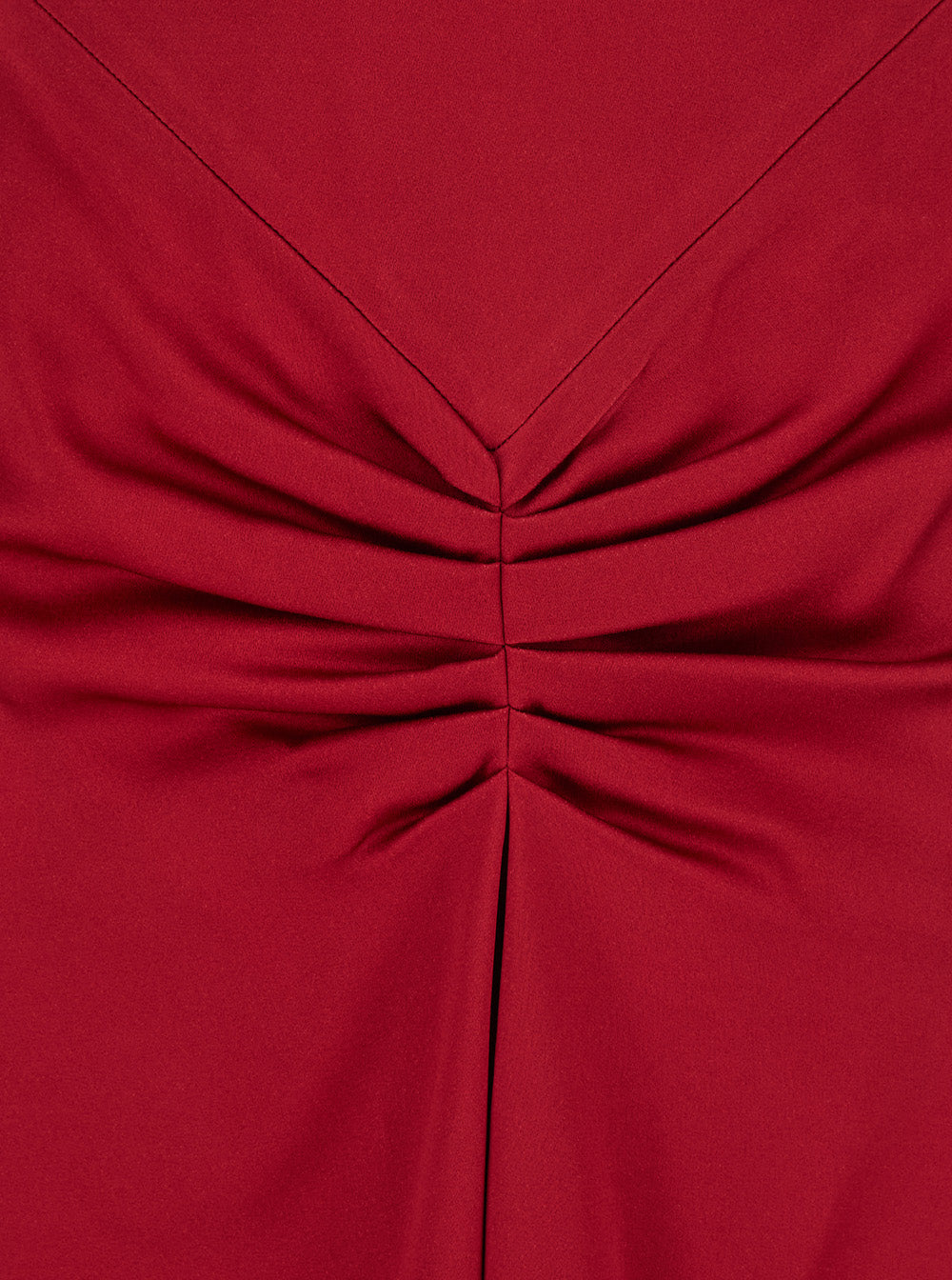 Victoria Beckham Women Red Crewneck Midi Dress With Gathered Waist And Rear Zip Closure In Viscose Blend Woman VICTORIA BECKHAM