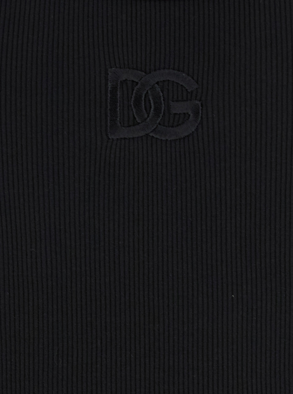 Dolce & Gabbana Men Black Sleeveless Top With Logo Embroidery On The Front And Ribbed Knit In Cotton Man DOLCE & GABBANA