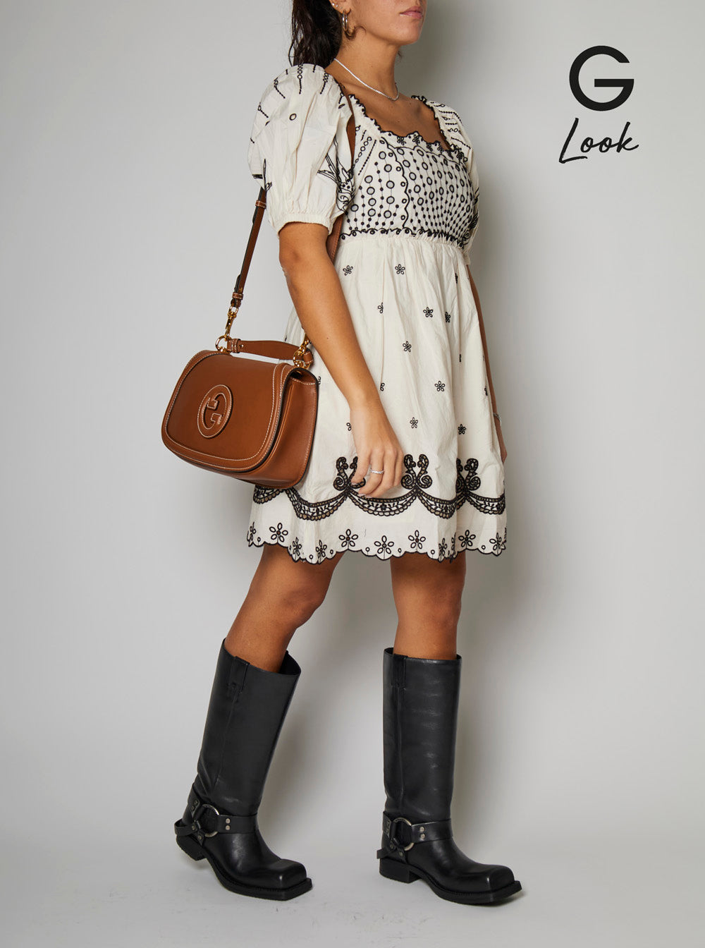 Gucci Women 'Blondie' Brown Handbag With Logo Detail On Front In Leather Woman GUCCI