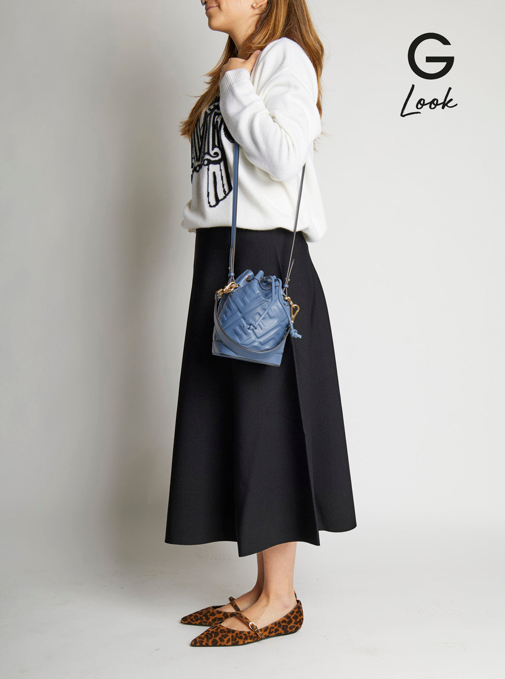 Fendi Women 'Mon Tresor' Blue Mini Handbag With Adjustable And Removable Shoulder Strap And All-Over Embossed Ff Motif In Leather Woman FENDI