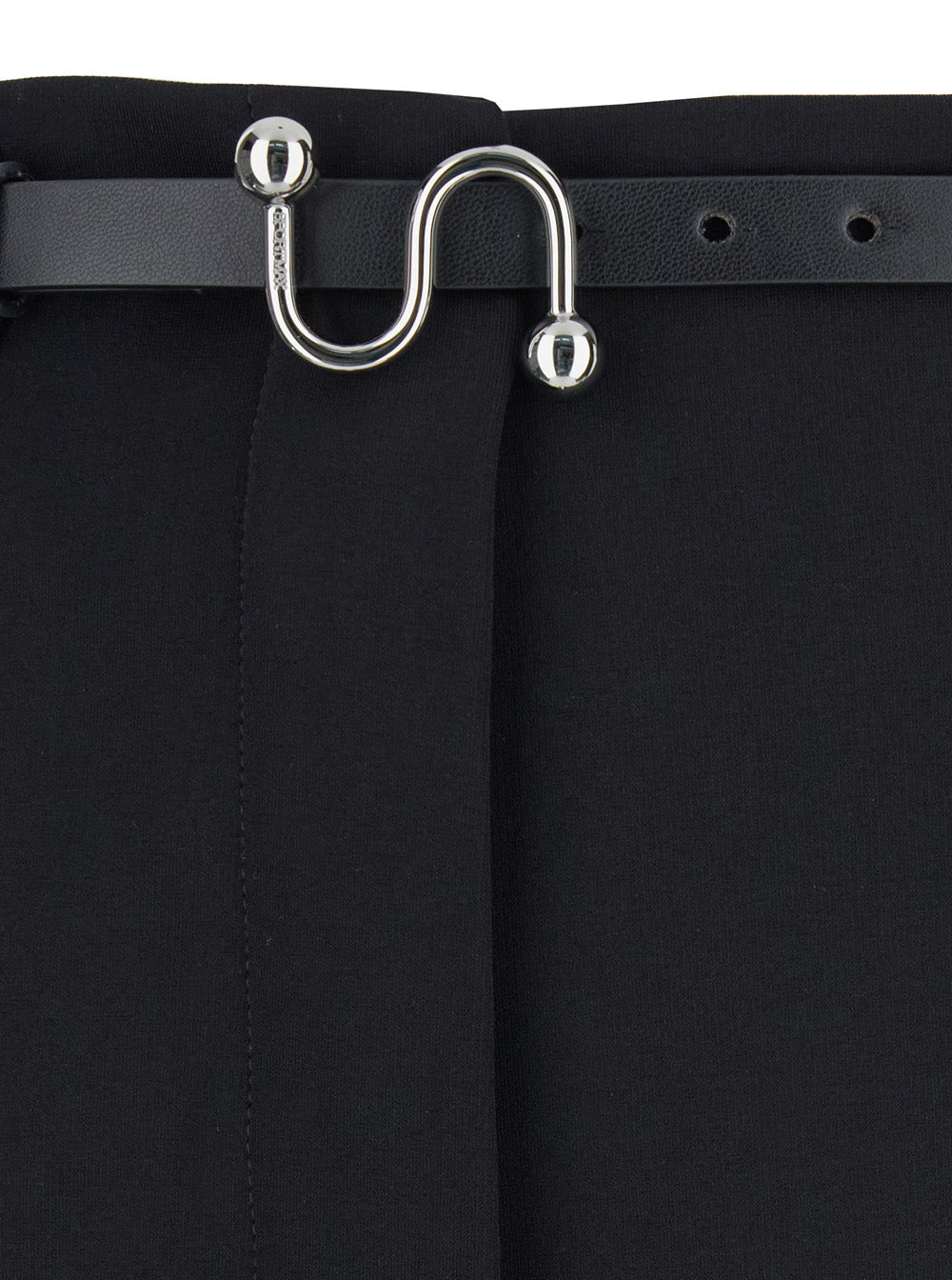 Sportmax Women 'Texas' Black Pants With Belt With Metallic Buckle In Fabric Woman SPORTMAX