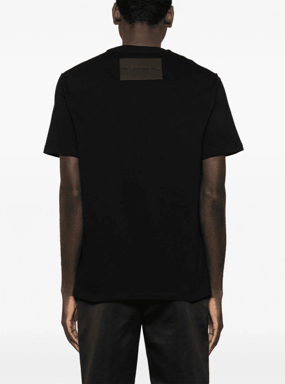 Jil Sander Men Black Crewneck T-Shirt With Logo Patch On The Rear In Cotton Man JIL SANDER
