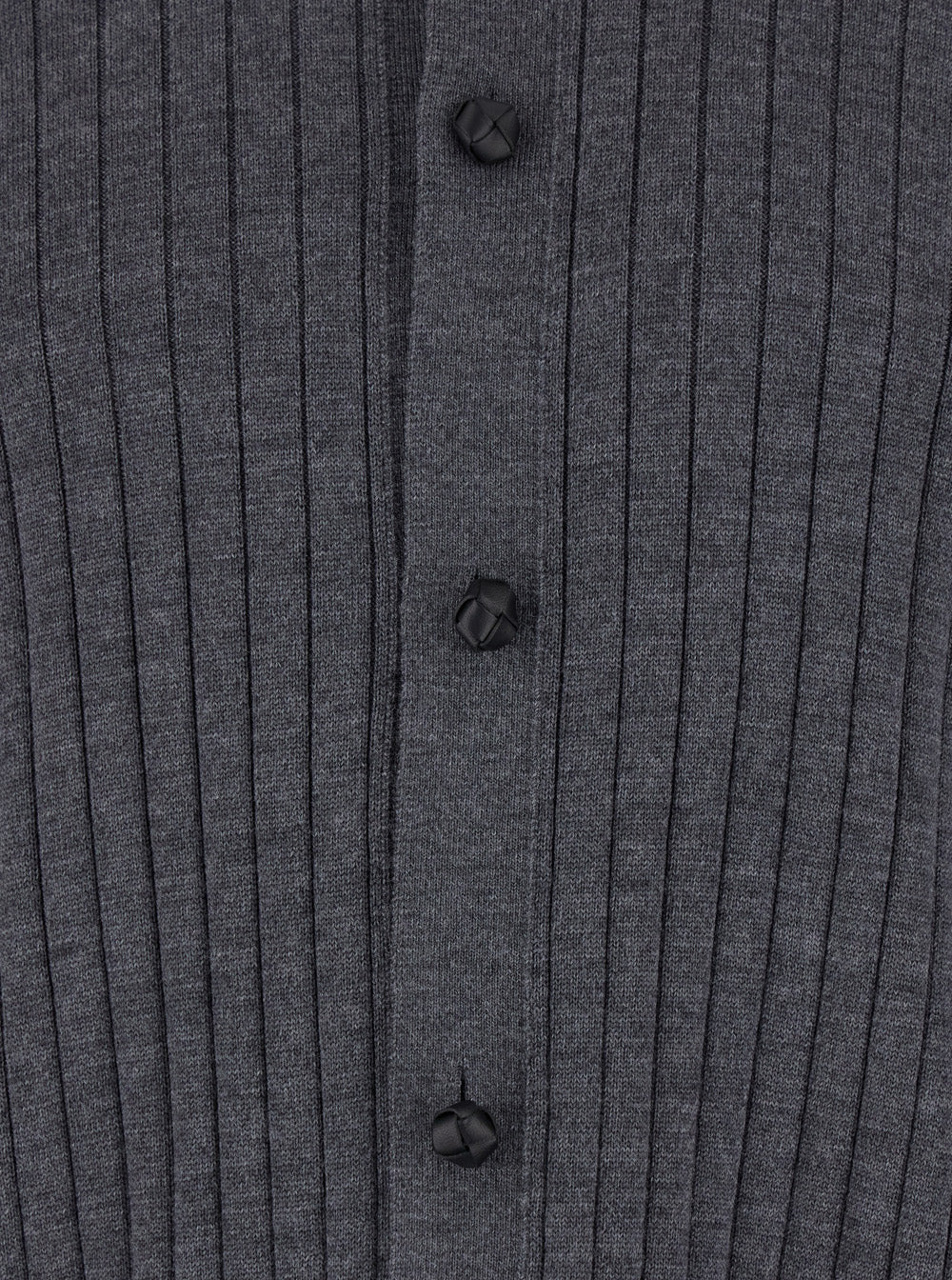 Bottega Veneta Men Grey Crewneck Cardigan With Front Button Closure And Ribbed Knit In Wool Man BOTTEGA VENETA