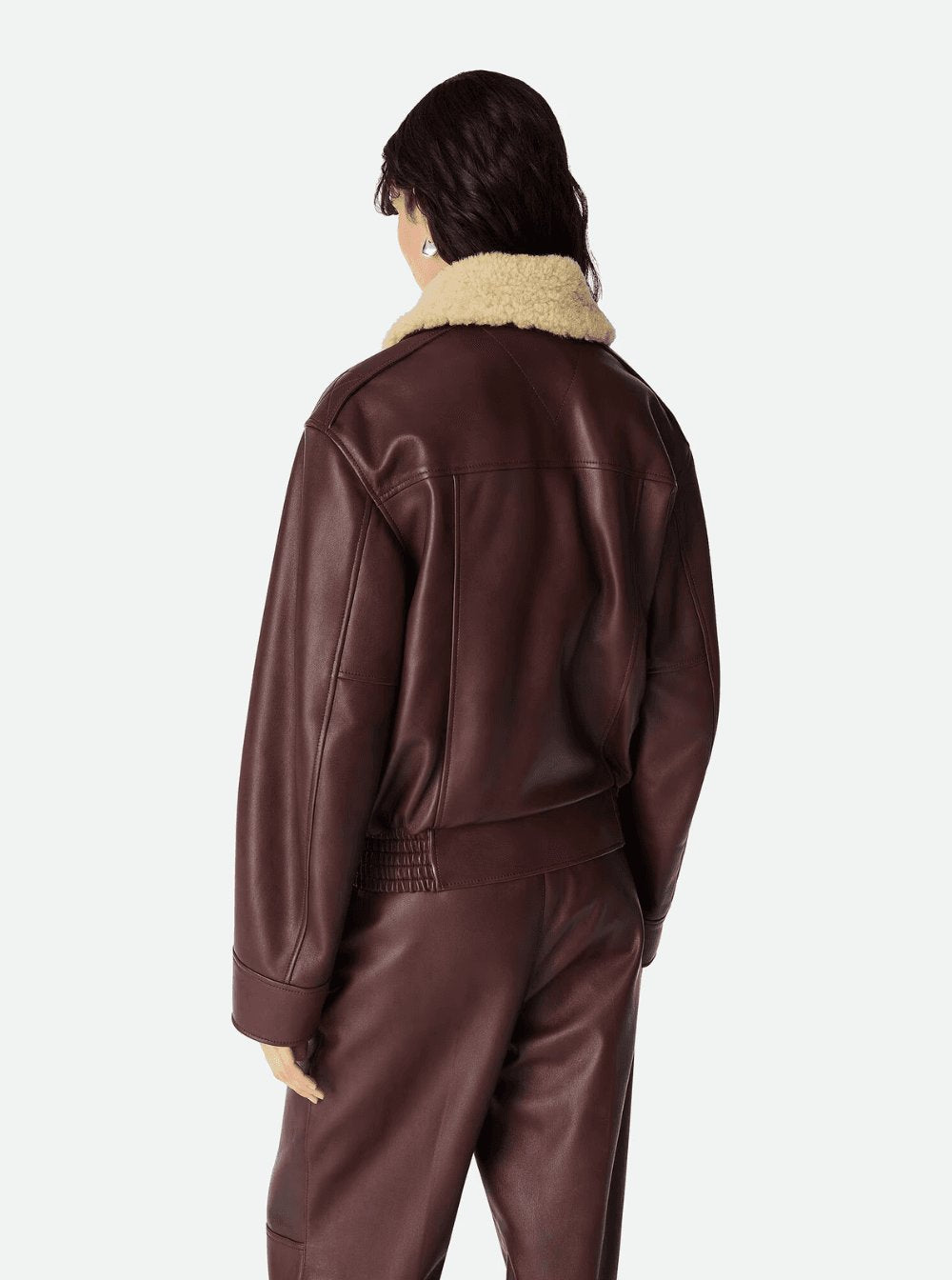 Bottega Veneta Women Brown Shearling Coat With Removable Fur Collar And Front Zip Closure In Leather Woman BOTTEGA VENETA