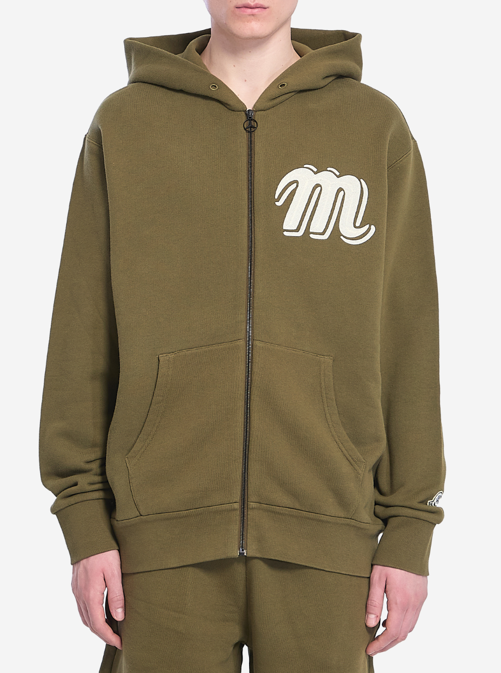 Moncler Genius Men Green Sweatshirt With Monogram Embroidery On The Front And Logo Patch On The Sleeve In Cotton Jersey Man MONCLER GENIUS