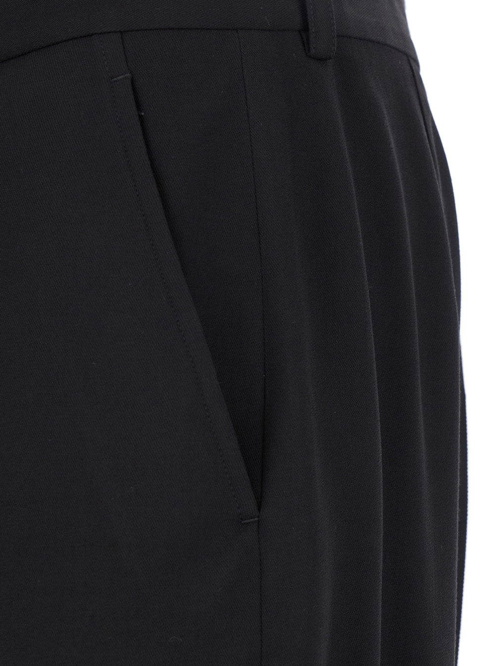 Balenciaga Men Black Pants With Belt Loops In Wool Blend Man BALENCIAGA