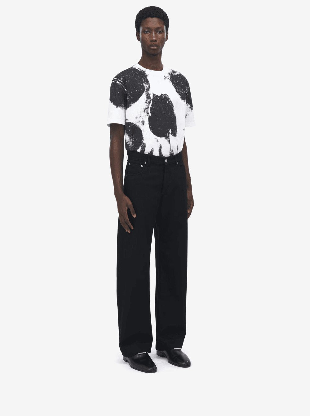 Alexander Mcqueen Men Black Jeans With Belt Loops And Logo Patch On The Rear In Denim Man ALEXANDER MCQUEEN