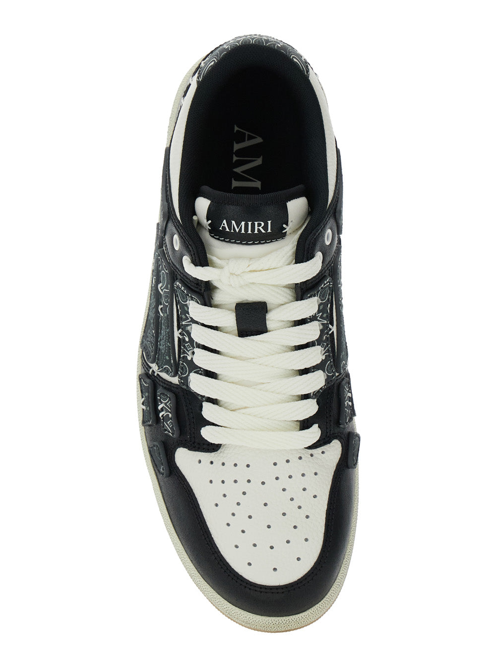 Amiri Men 'Skel Top' Black Low Top Sneakers With Logo Patch On The Tongue And Logo Lettering On The Heel In Leather Man AMIRI