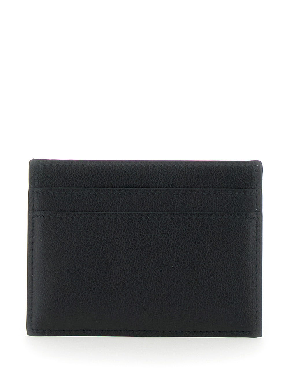 Balenciaga Men 'Monaco' Black Card Holder With Logo Plaque On The Front In Leather Man BALENCIAGA