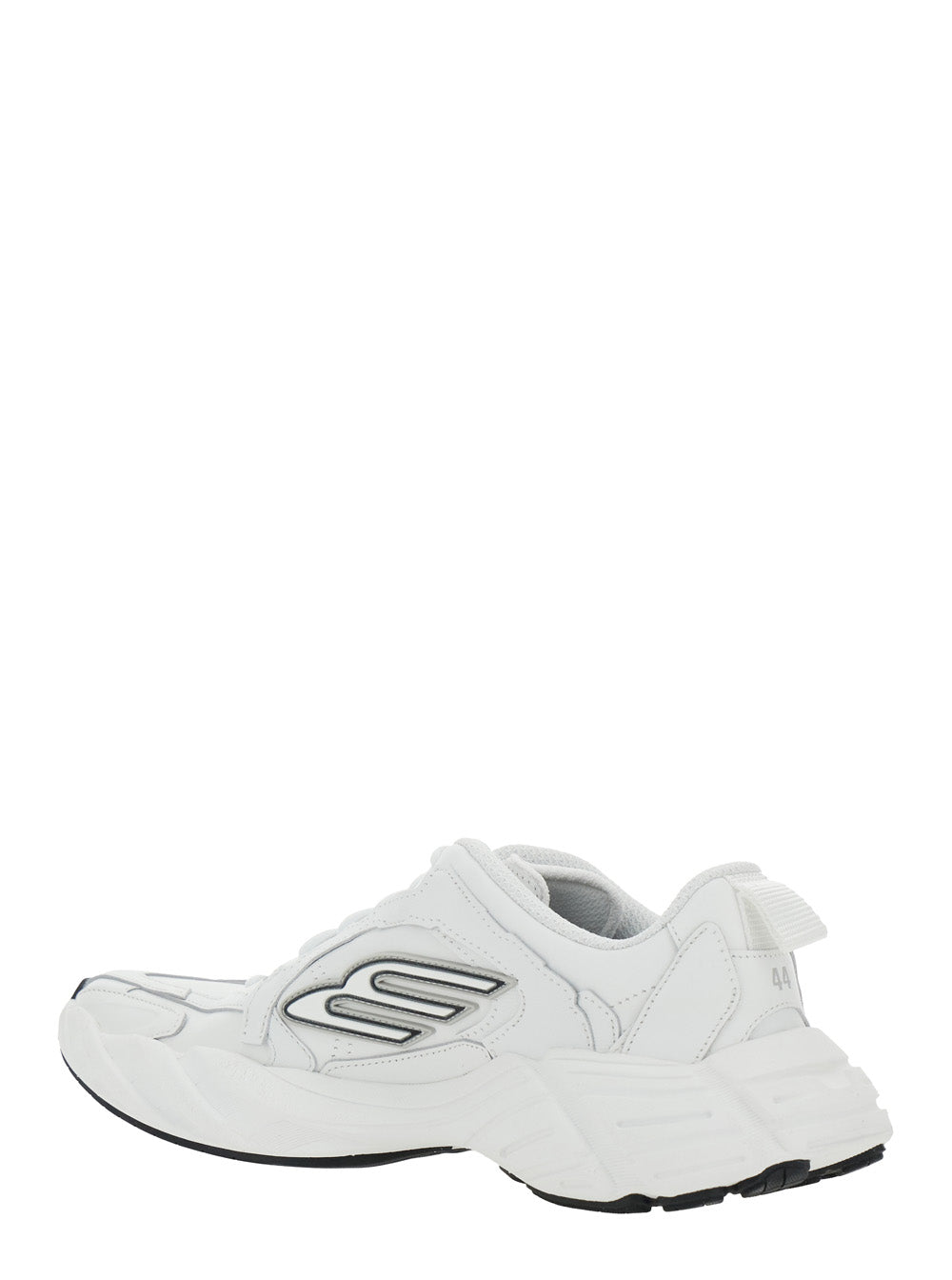 Balenciaga Men 'Monday' White Low Top Sneakers With Logo Detail And Embossed Size On The Rear In Leather And Fabric Man BALENCIAGA