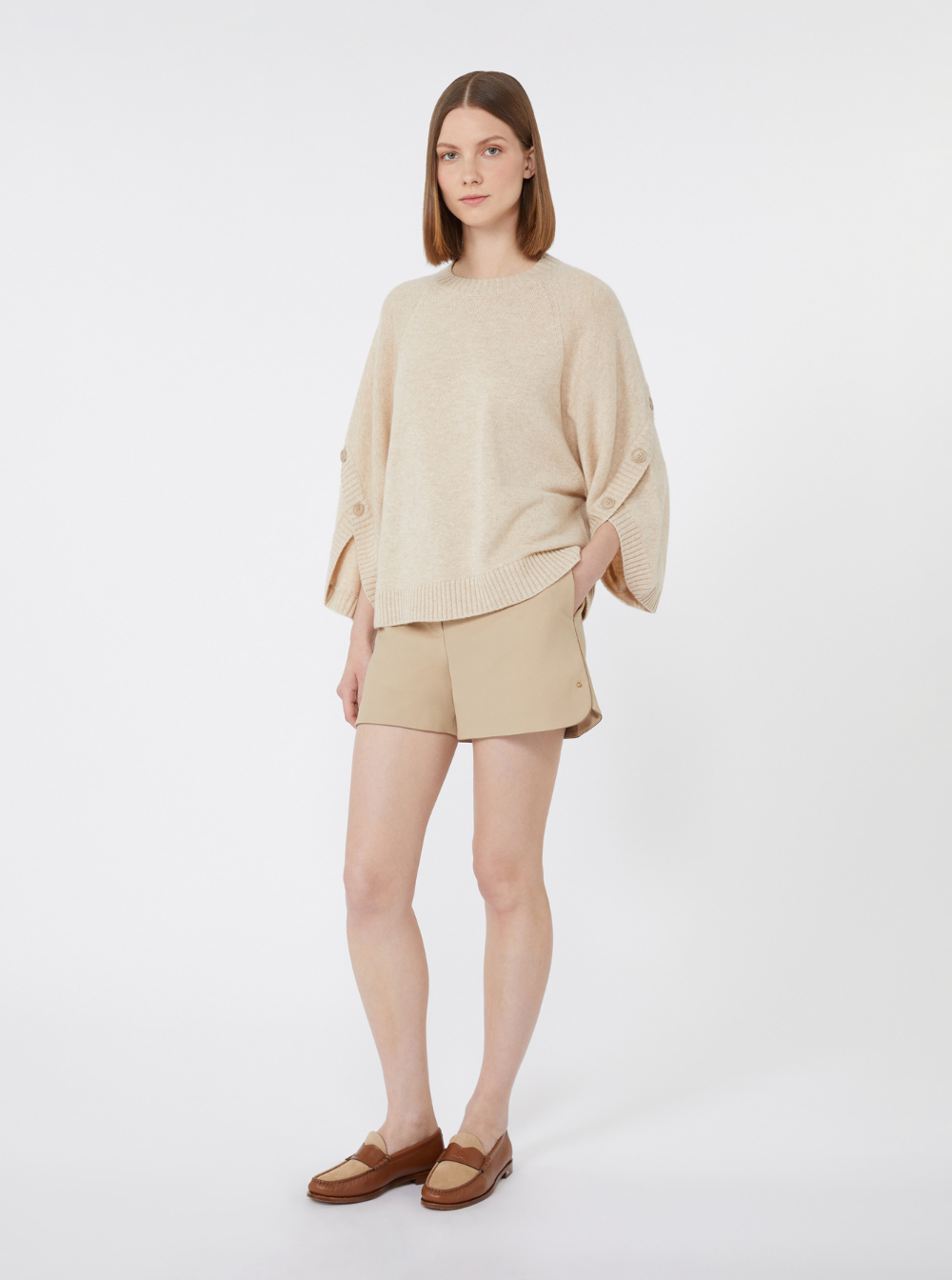 Max Mara Women 'Ampex' Beige Crewneck Sweater In Wool And Cashmere Woman MAX MARA