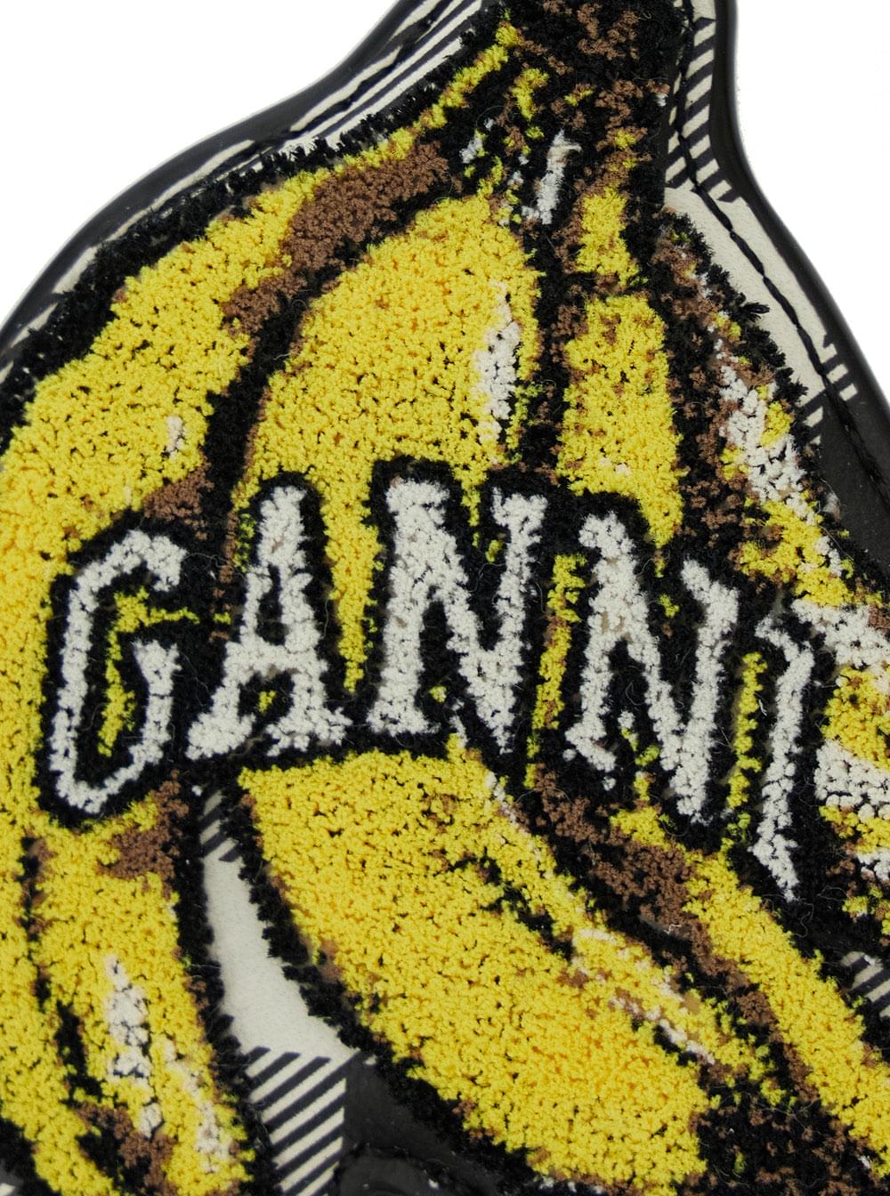 Ganni Women Multicolor Banana Shaped Keyring With Logo Lettering On The Front In Leather And Tech Fabric Woman GANNI