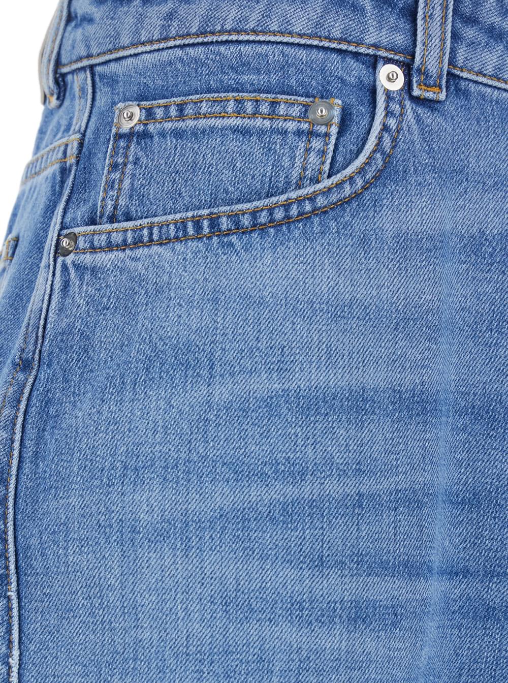 Givenchy Women Blue Jeans With Logo Patch On The Rear And Wide Leg In Denim Woman GIVENCHY