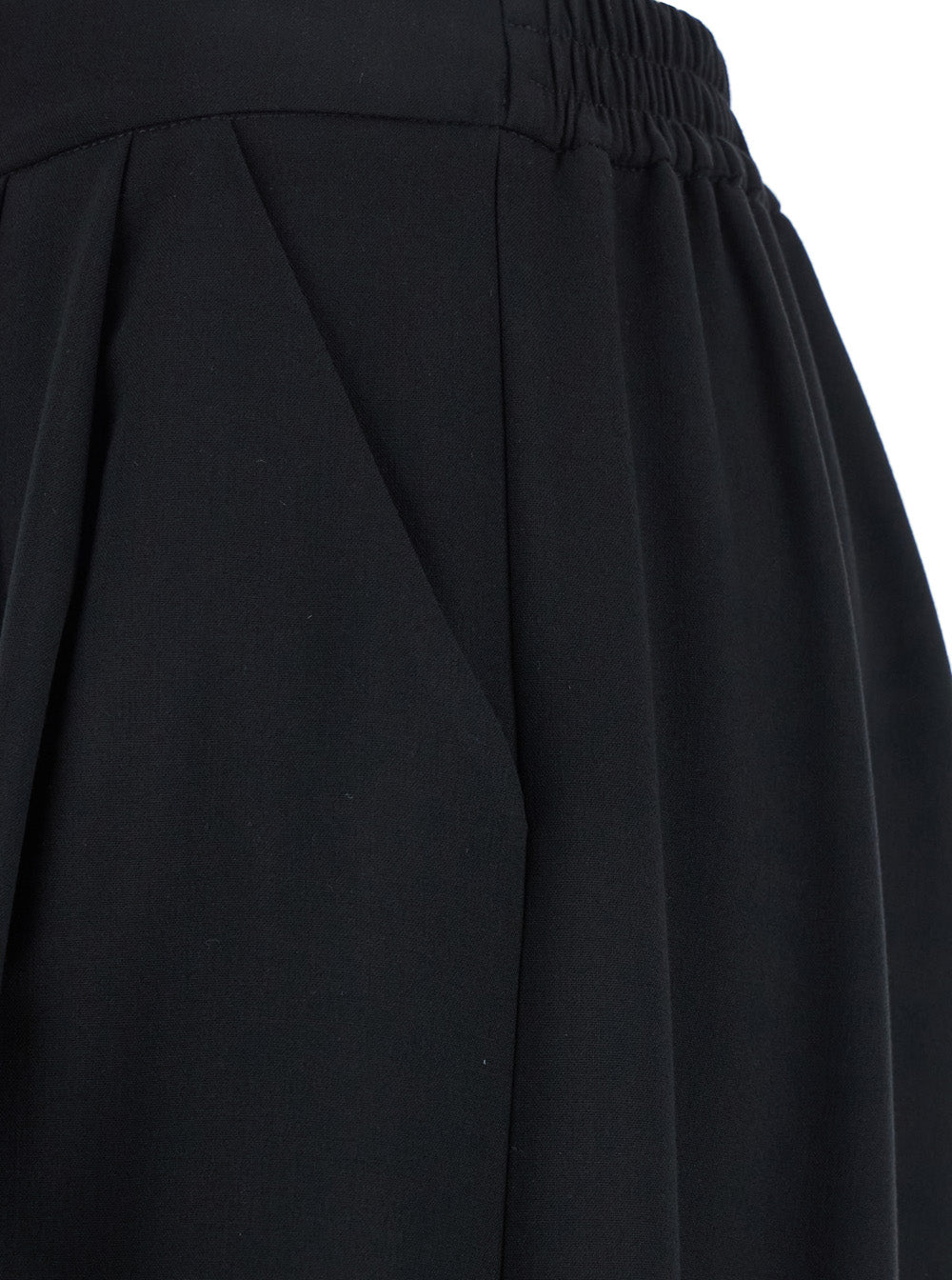 Leplain Women Black Pants With Semi-Elastic Waist And Oversize Design In Fabric Woman LEPLAIN