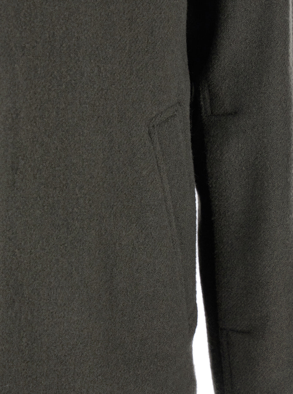 Rick Owens Men 'Brad' Green Jacket With Classic Collar In Wool Man RICK OWENS