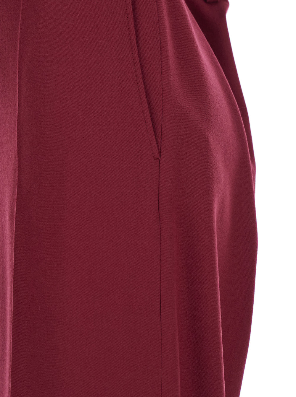 Stella Mccartney Women Bordeaux Pants With Concealed Closure On The Front In Wool Woman STELLA MCCARTNEY