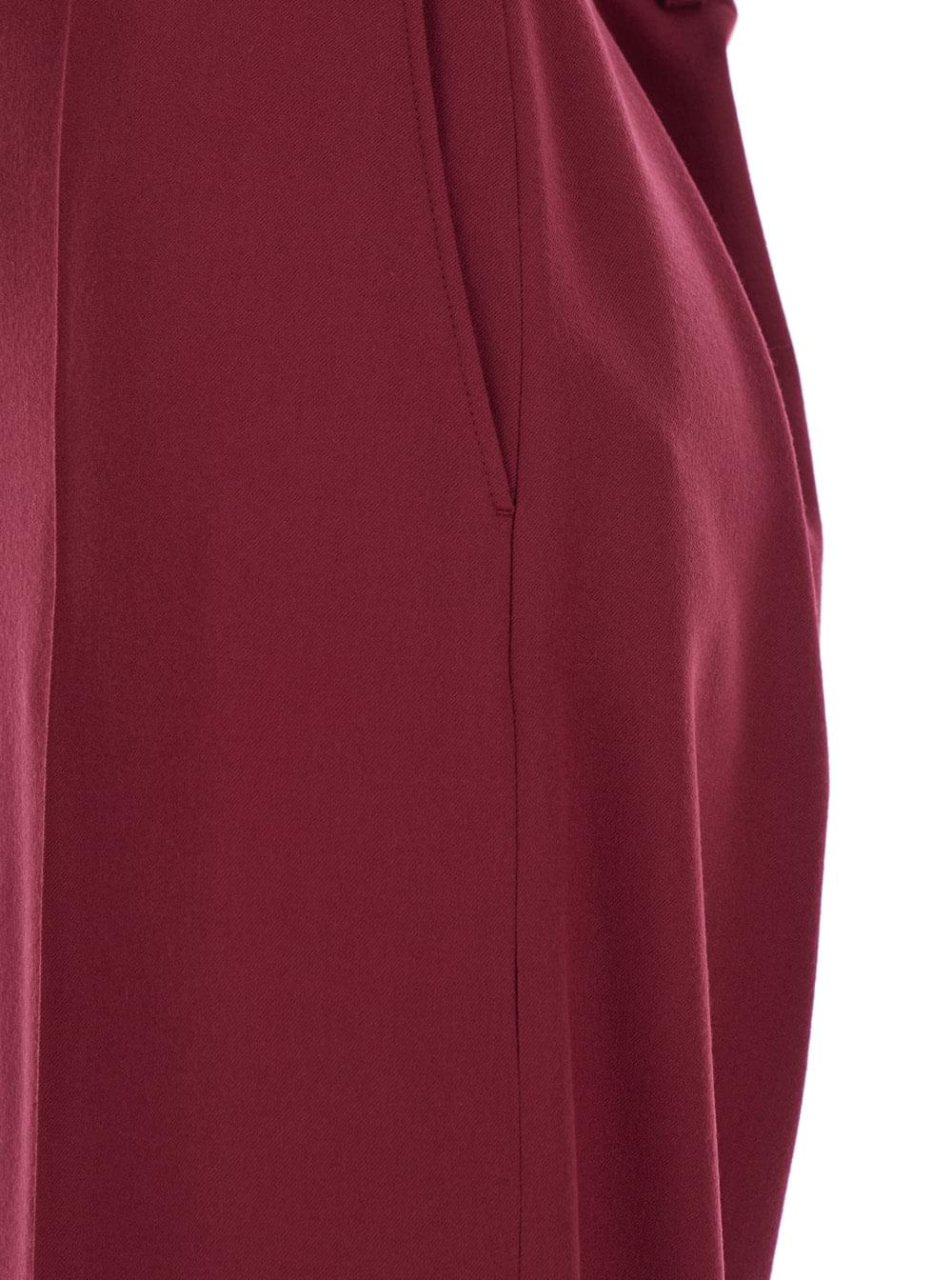 Stella Mccartney Women Bordeaux Pants With Concealed Closure On The Front In Wool Woman STELLA MCCARTNEY