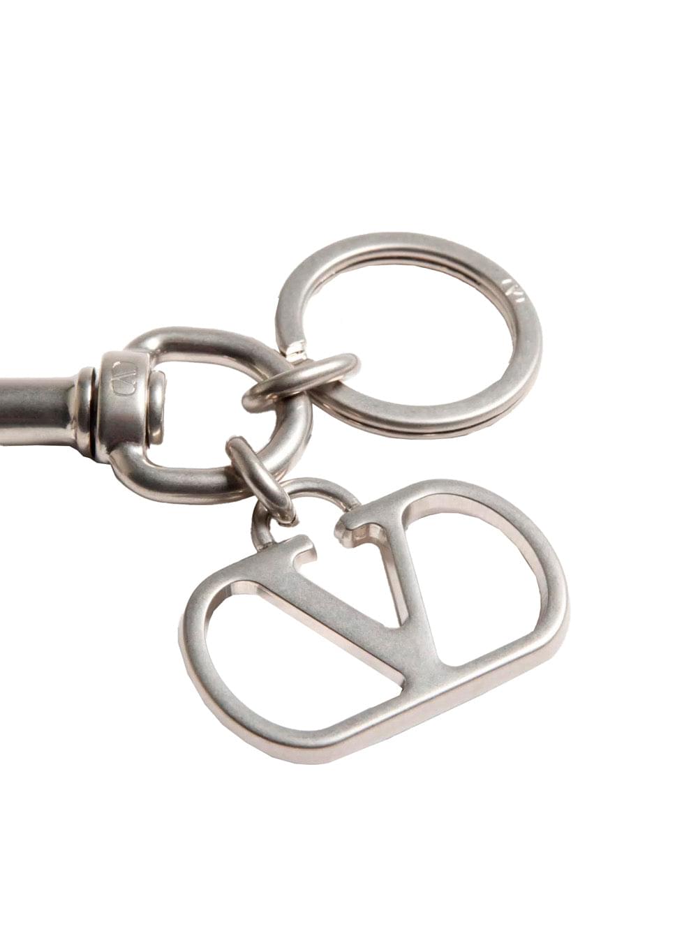 Valentino Garavani Men Metallic Keyring With Vlogo Charm In Brass Man VALENTINO GARAVANI