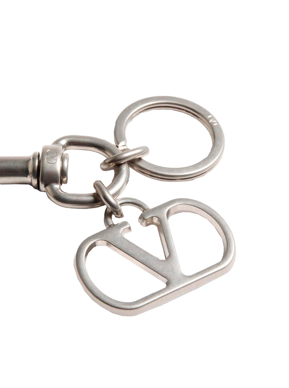 Valentino Garavani Men Metallic Keyring With Vlogo Charm In Brass Man VALENTINO GARAVANI