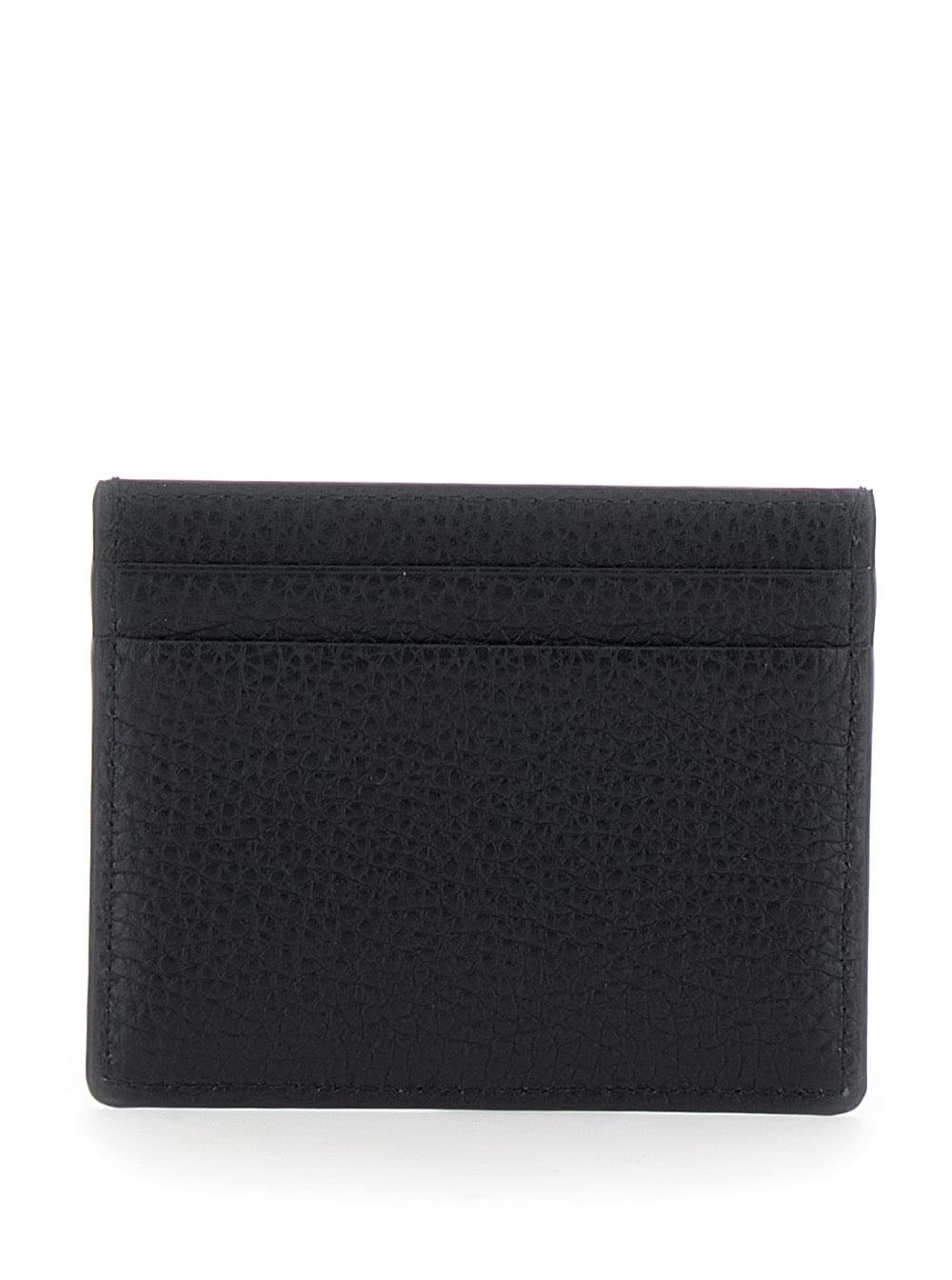 Valentino Garavani Men Black Card Holder With Rockstud Embellishments In Leather Man VALENTINO GARAVANI