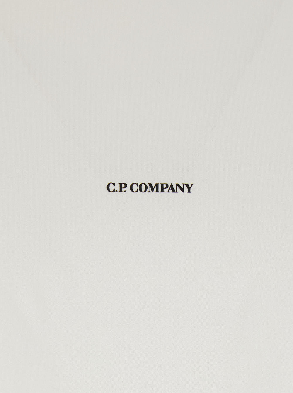 C.P. Company Men White Crewneck T-Shirt With Logo Lettering On The Front In Cotton Man C.P. COMPANY