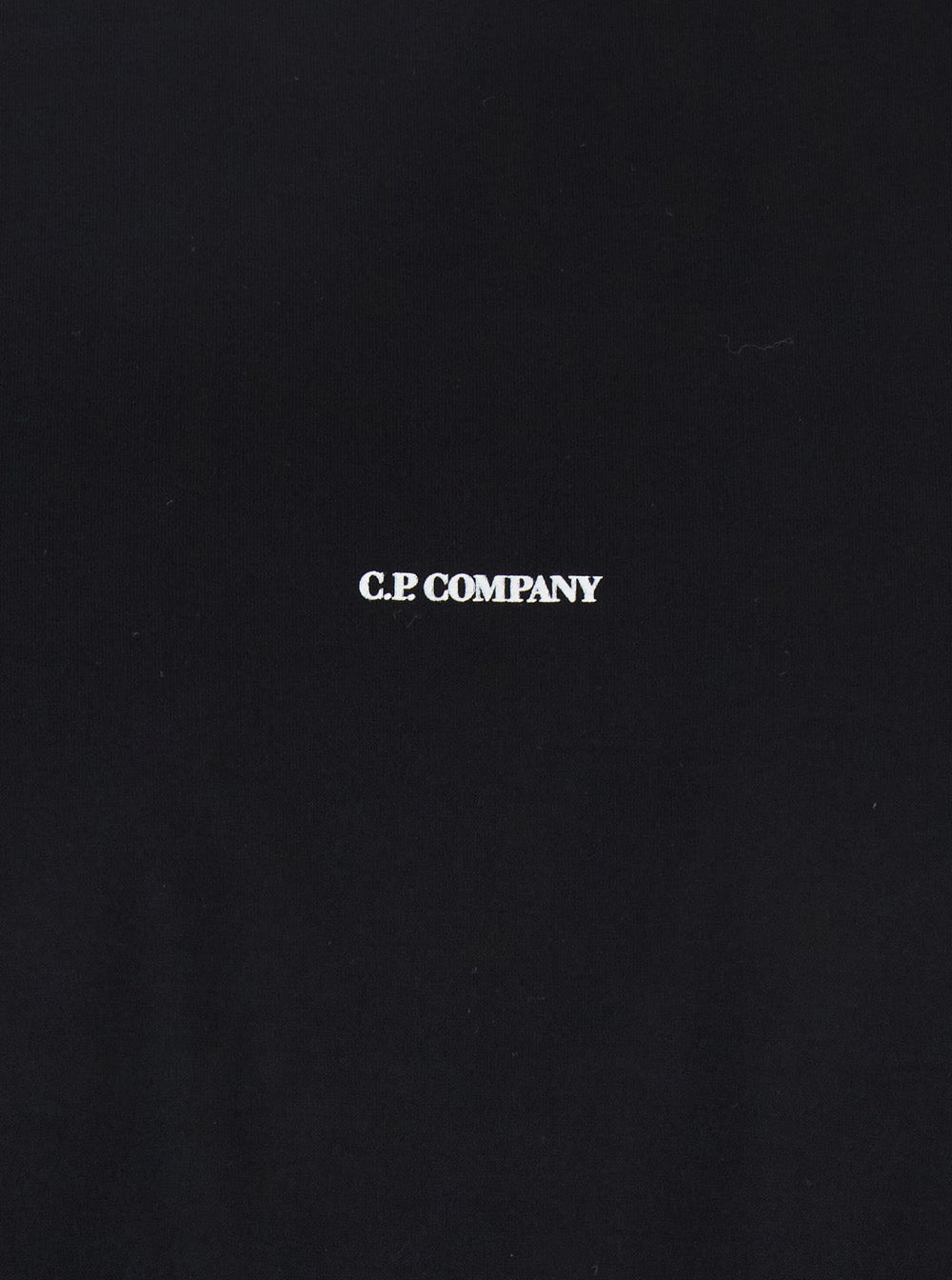 C.P. Company Men Black Crewneck T-Shirt With Logo Lettering On The Front In Cotton Man C.P. COMPANY