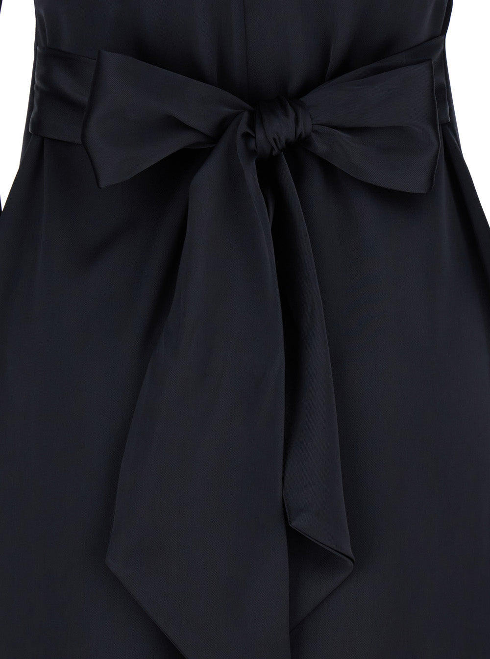 Leplain Women Black Maxi Dress With Front And Rear V Neck And Maxi Bow On The Rear In Cady Woman LEPLAIN