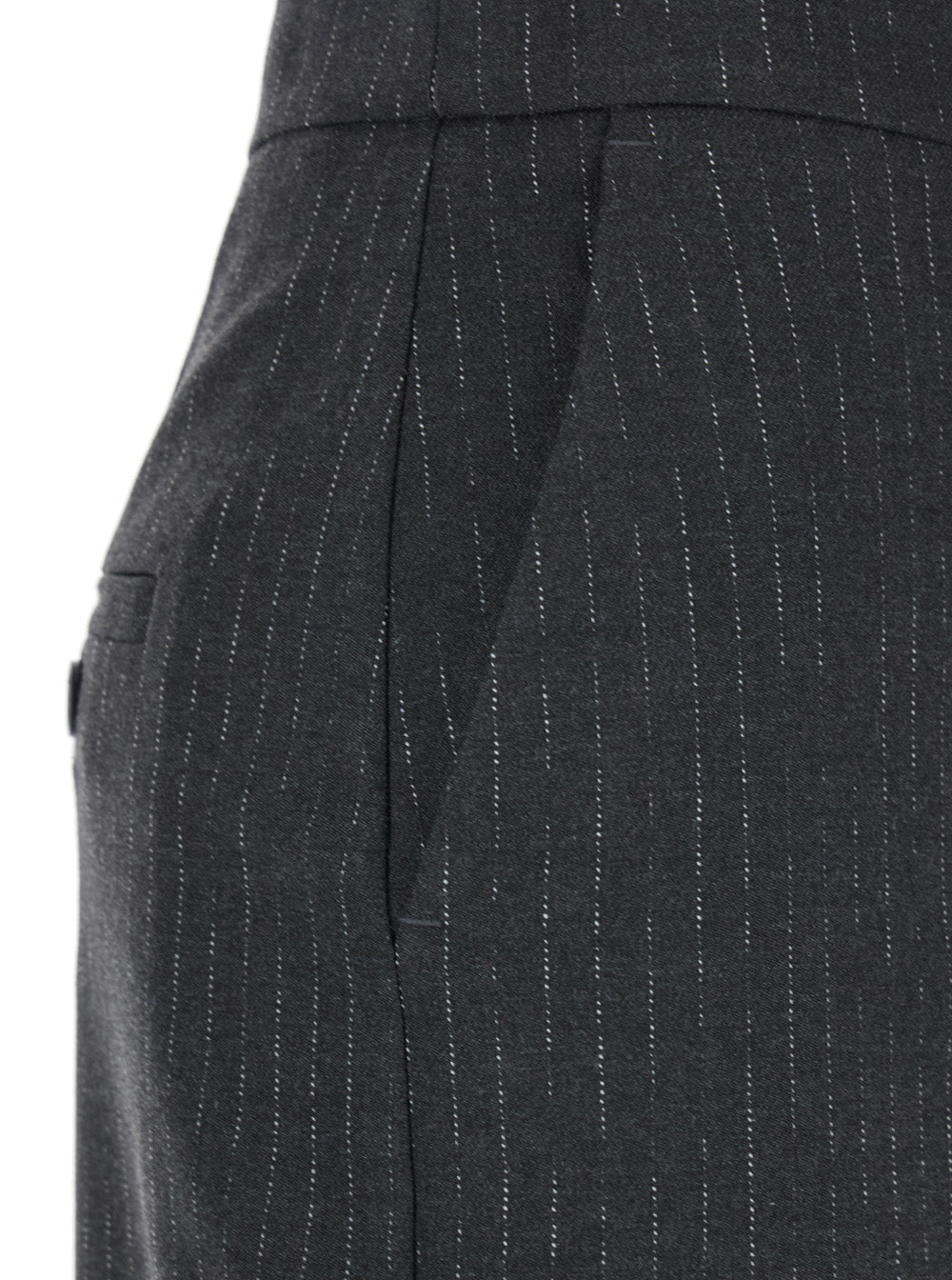 Leplain Women Grey Skirt With Front And Rear Slit And All-Over Striped Motif In Wool Blend Woman LEPLAIN
