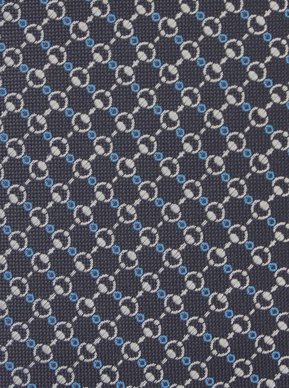 Gucci Men Grey Tie With All-Over Horsebit Print In Silk Man GUCCI
